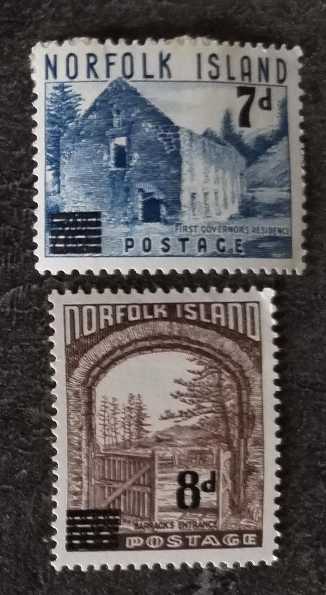 Ostrov Norfolk 1958 5€ Přetisky definitivy ostrovních míst