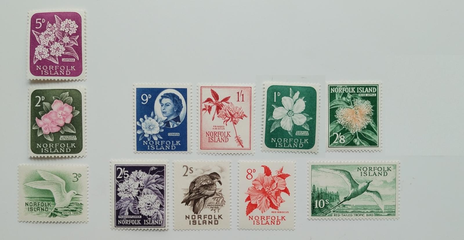 Ostrov Norfolk 1960-2 68€ Ostrovní definitiva Ažběty II. (2+3+5d *)