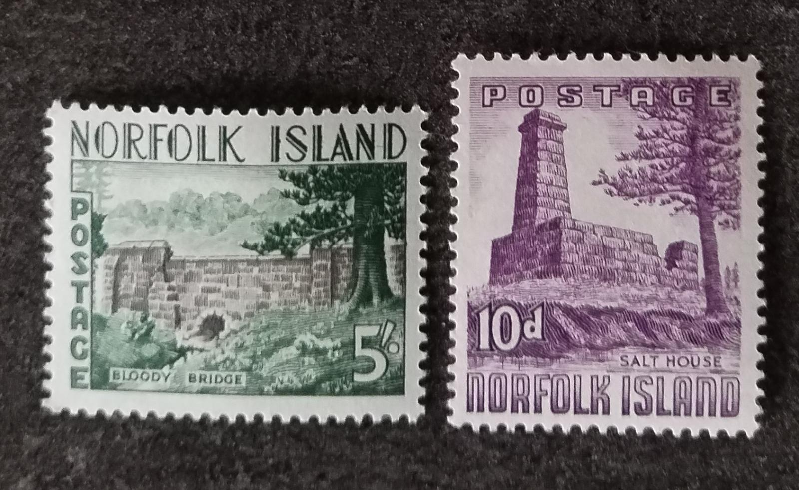 Ostrov Norfolk 1961 11€ Dotisky definitivy ostrovních míst, Mosty