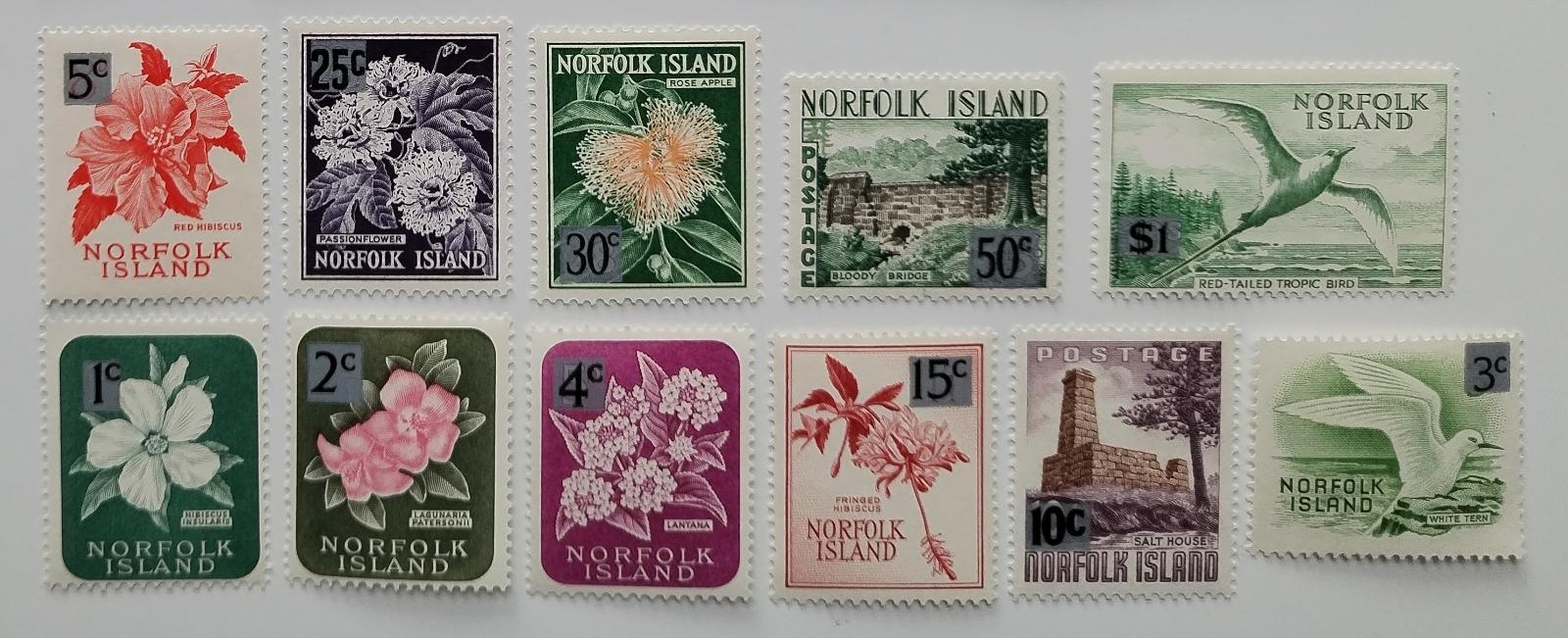 Ostrov Norfolk 1966 18€ Přetisky ostrovní definitivy (bez 25c)