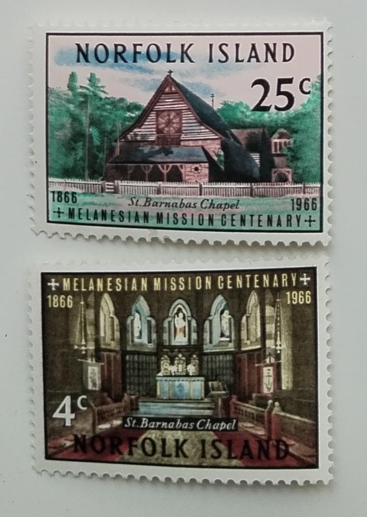 Ostrov Norfolk 1966 Století ostrovní misie, Kostely