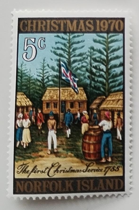 Ostrov Norfolk 1970 0,4€ Vánoce a osadníci