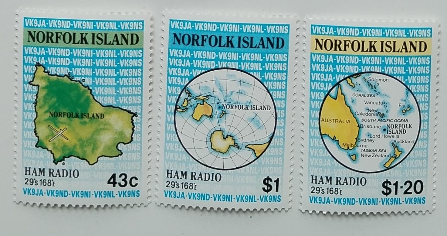 Ostrov Norfolk 1991 7,8€ Výročí ostrovního rádia, Mapy