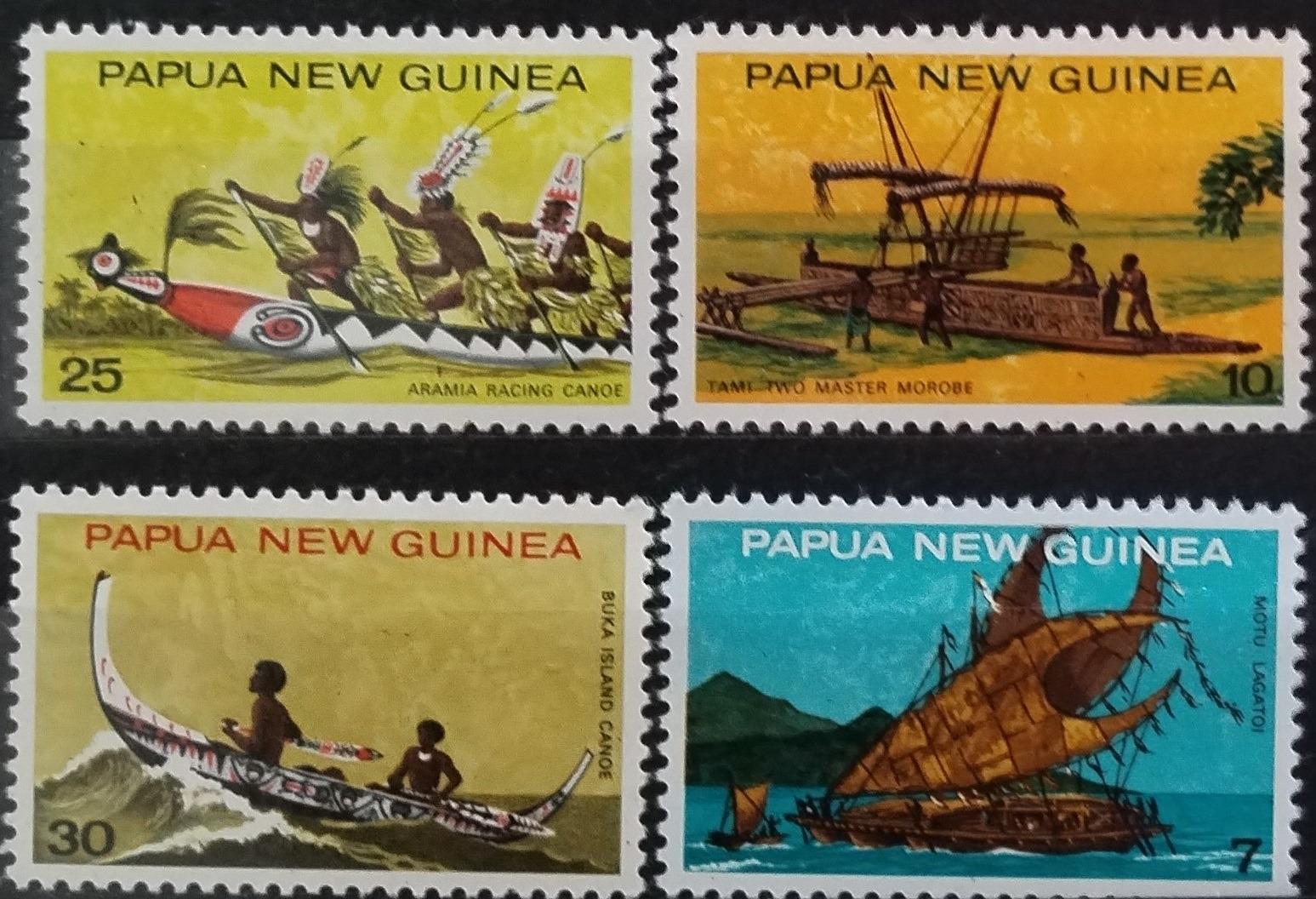 Papua Nová Guinea 1974 Ostrovní tradiční lodě a kánoe