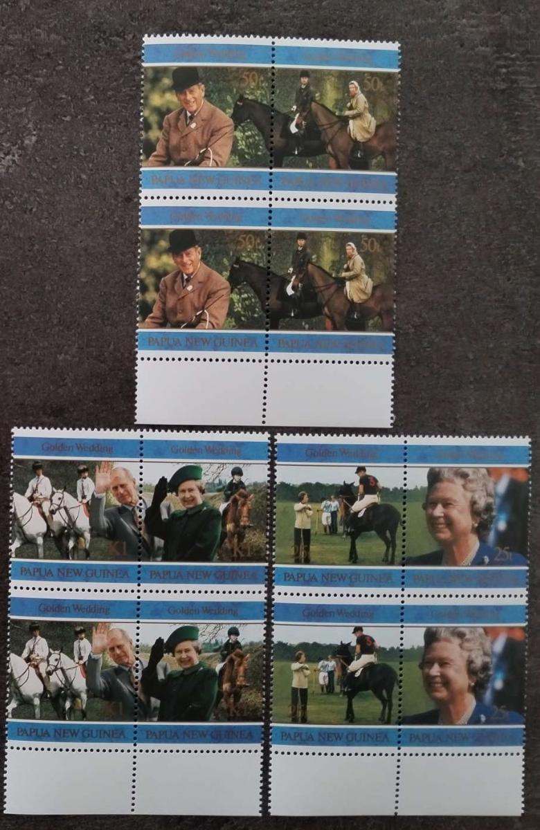 Papua Nová Guinea 1997 +8€ Zlatá svatba královny Alžběta II. PÁR