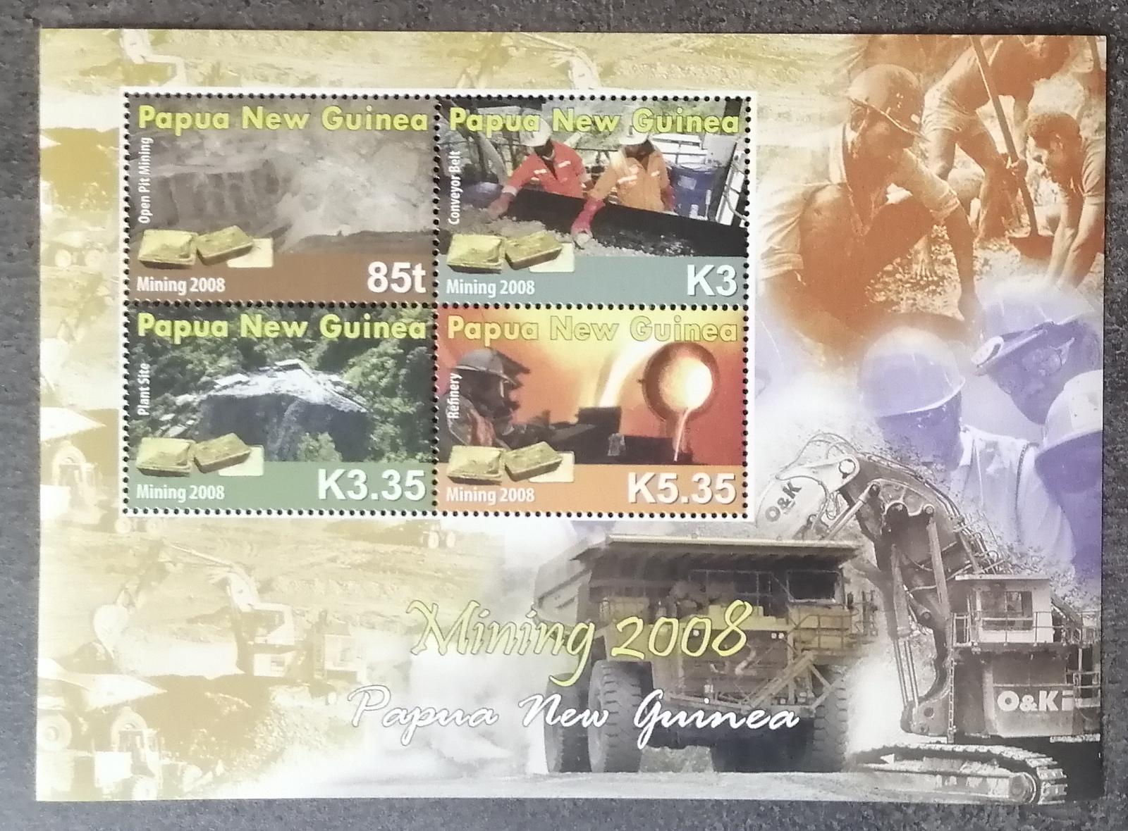 Papua Nová Guinea 2008 Bl.69 10€ Ostrovní těžba zlata, Technika
