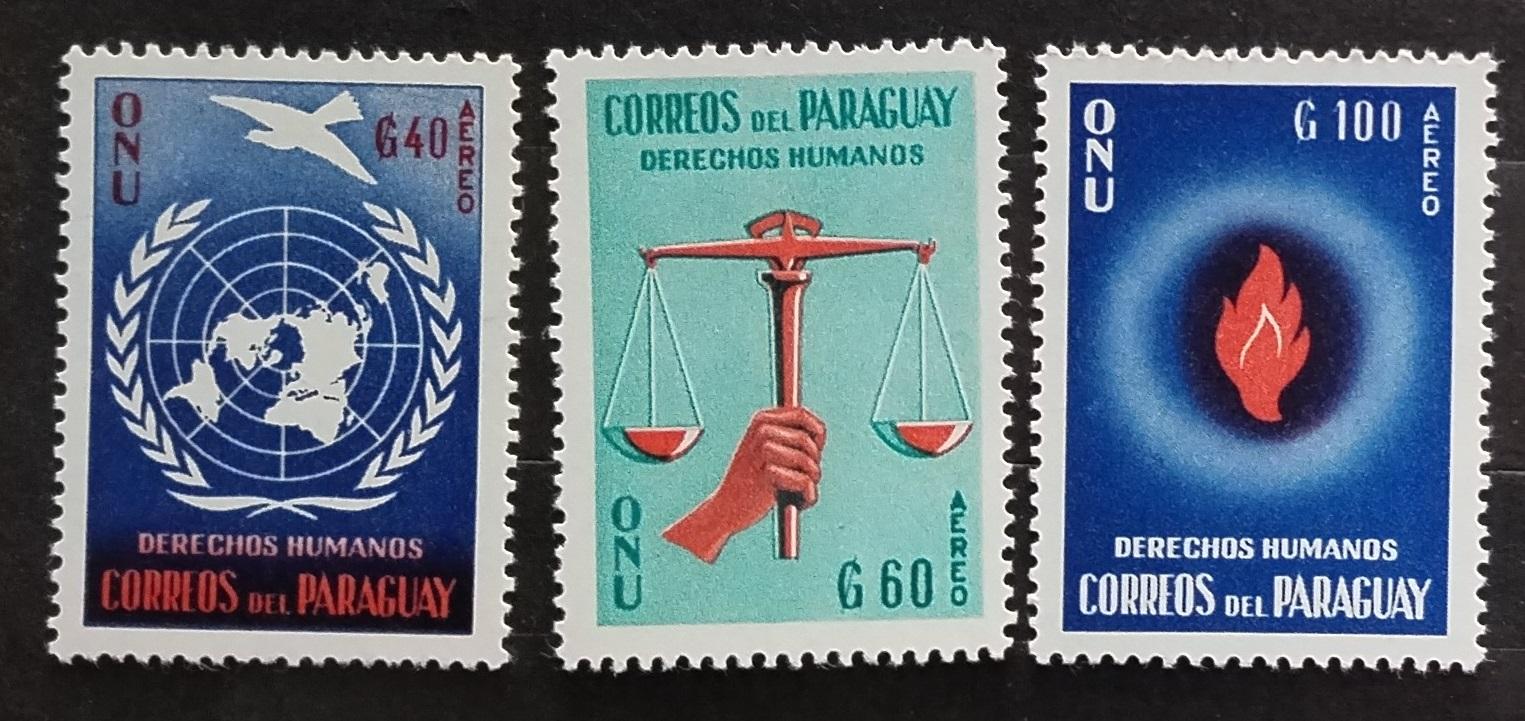 Paraguay 1960 2€ Výročí lidských práv, Znaky OSN - LETECKÉ