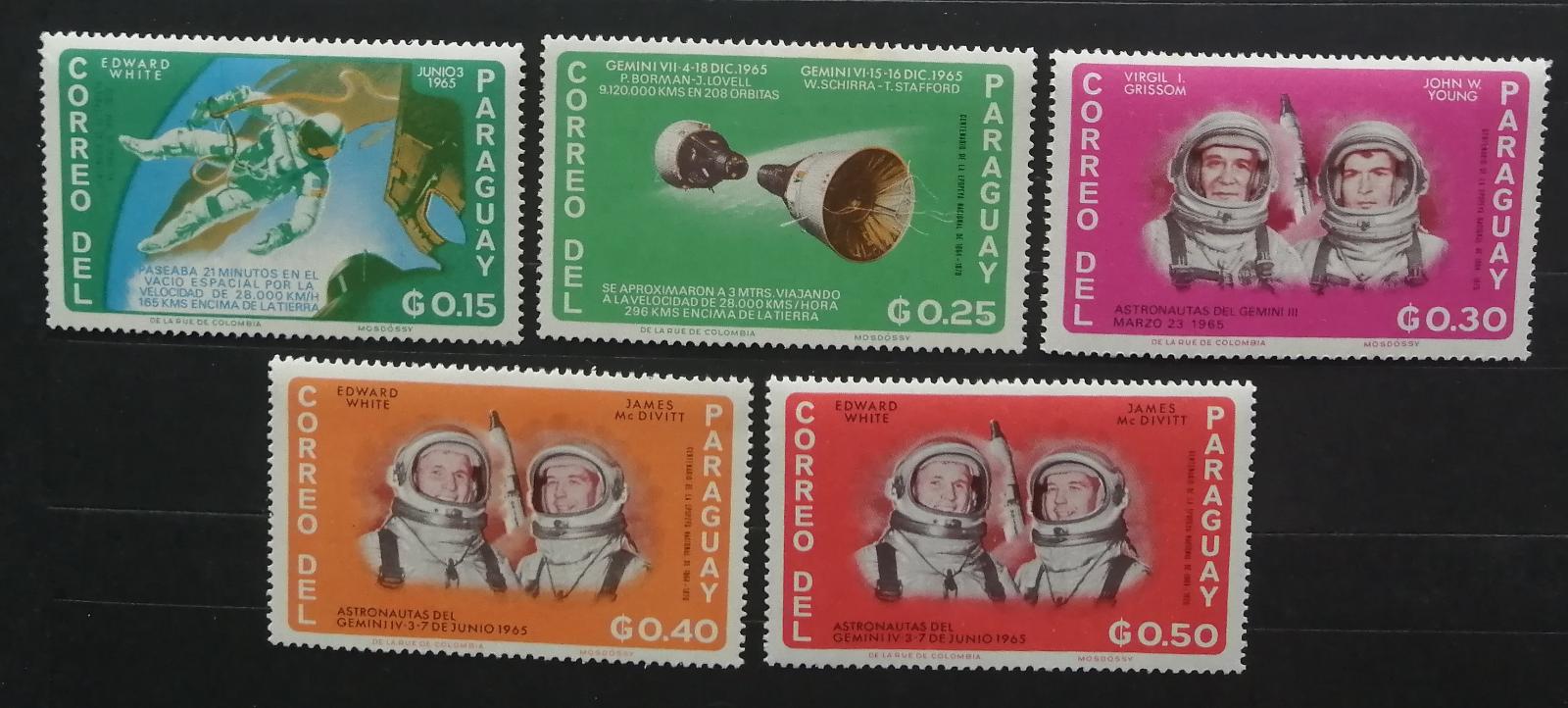 Paraguay 1966 Mi.1503-7 Vesmír a astronauti, nekompl.