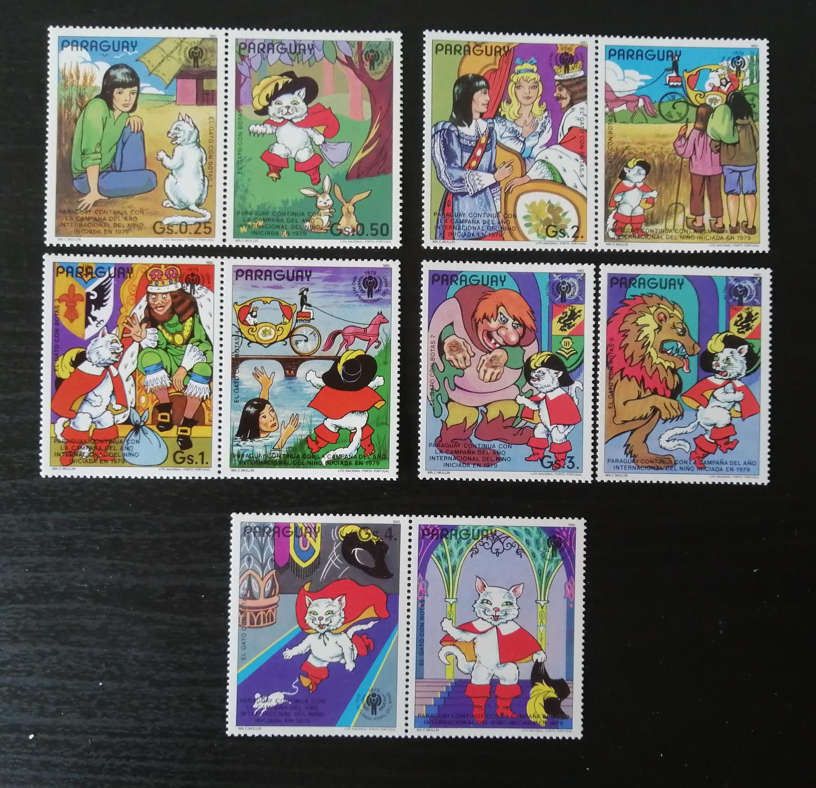 Paraguay 1982 Mi.3482-6 3€ Mezinár. rok dětí, pohádka Kocour v botách
