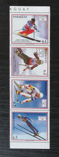 Paraguay 1990 Mi.4471-4 6€ Zimní olympijské hry Francie, sport v pásce