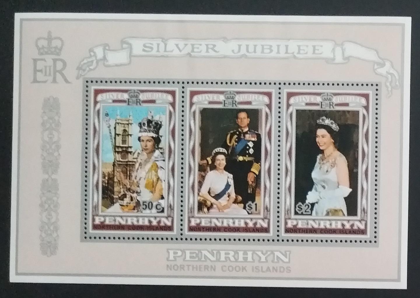 Penrhyn 1977 Bl.4 7,5€ Stříbrné výročí vlády královny Alžběty II.