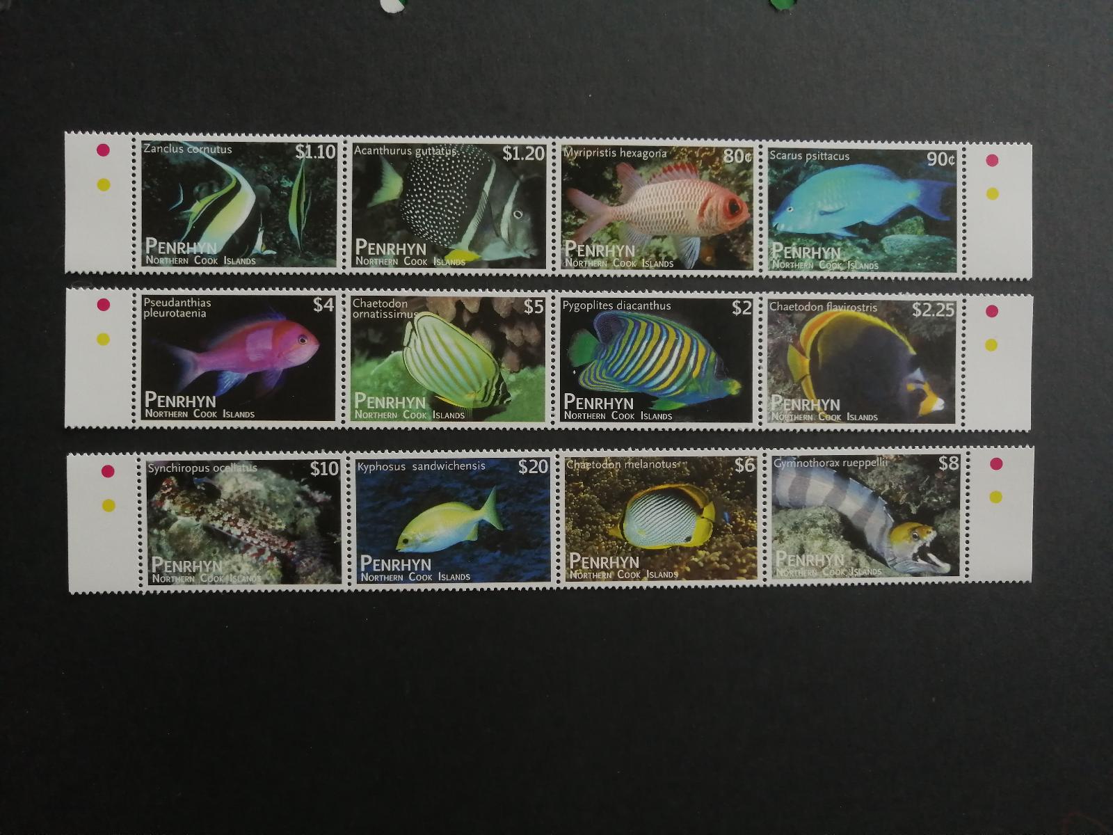 Penrhyn 2012 Mi.682-3 110€ Okrasné ryby ostrova, fauna moří, čtyřbloky