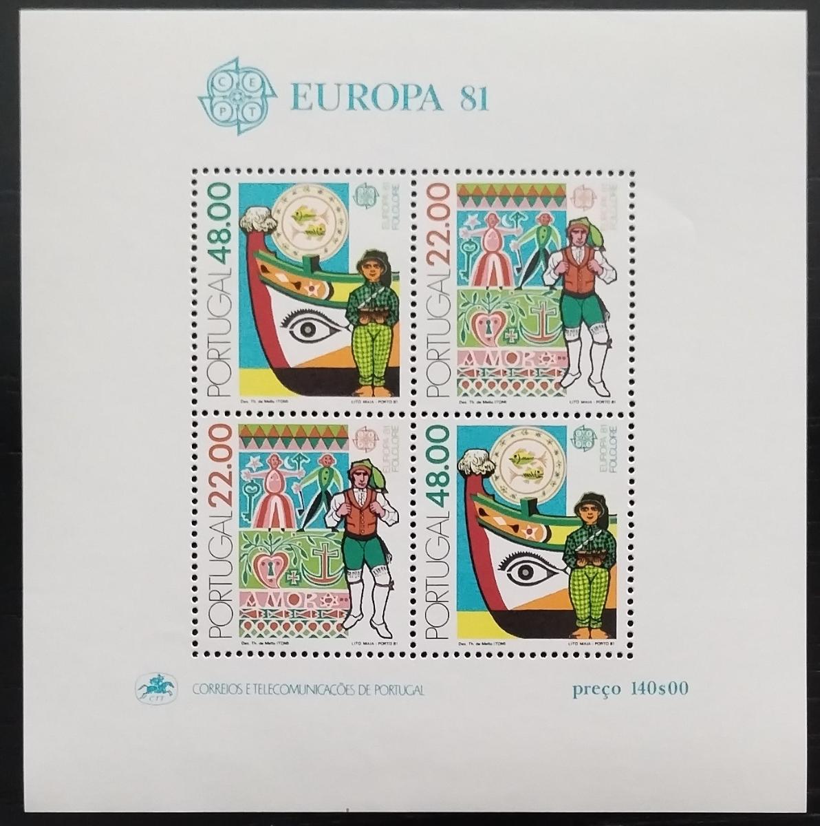 Portugalsko 1981 EUROPA vydání - folklór a zvyky, Lodě a kroje