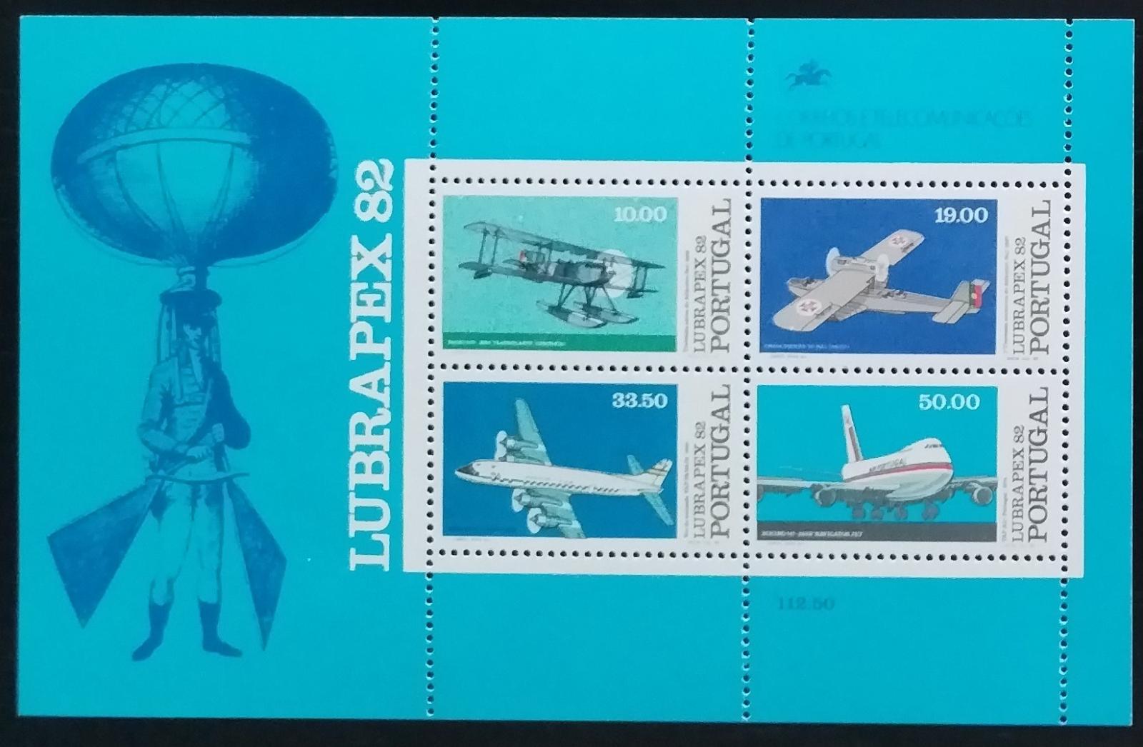 Portugalsko 1982 Výstava známek LUBRAPEX - letadla a doprava