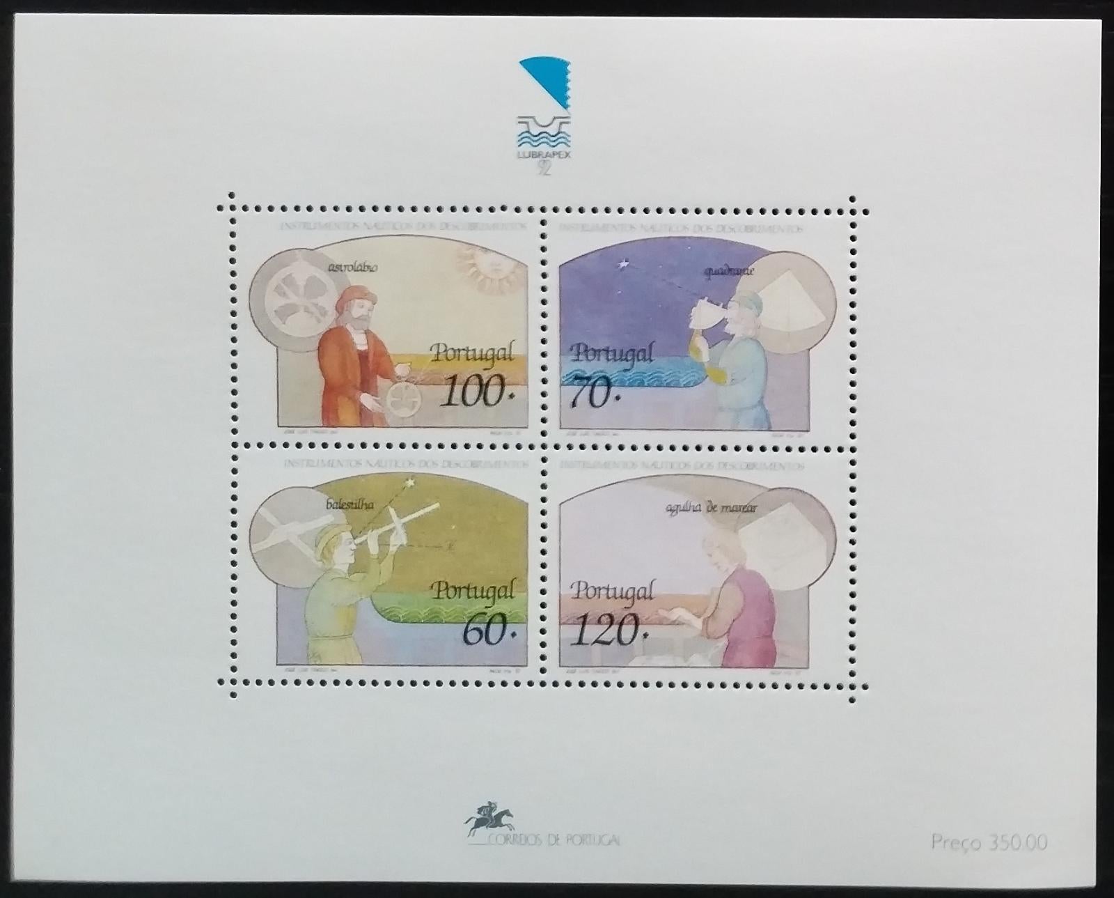 Portugalsko 1992 Námořní technika a nástroje - astroláb atd.