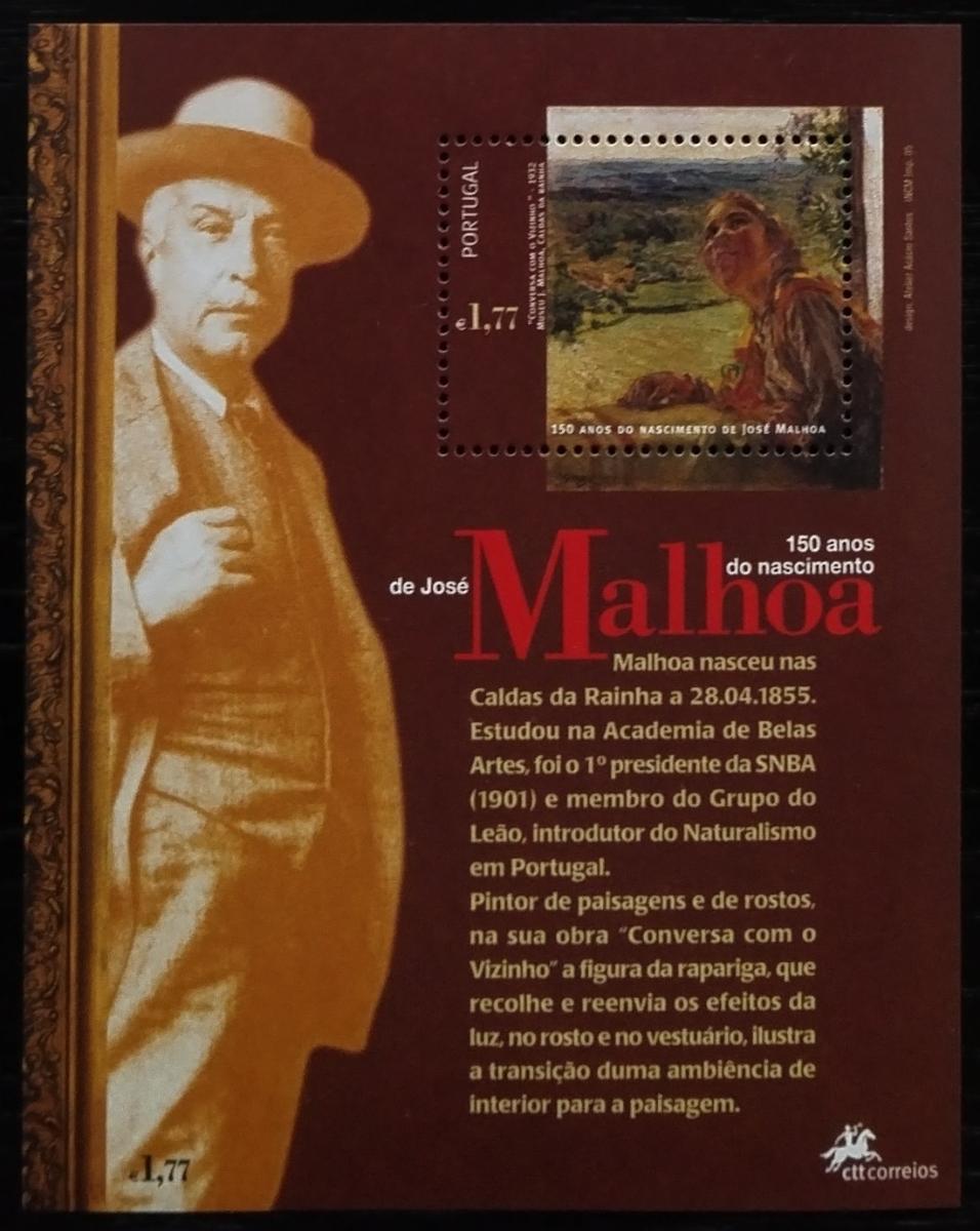 Portugalsko 2005 Výročí narození malíře José Malhoa, Umění a obrazy