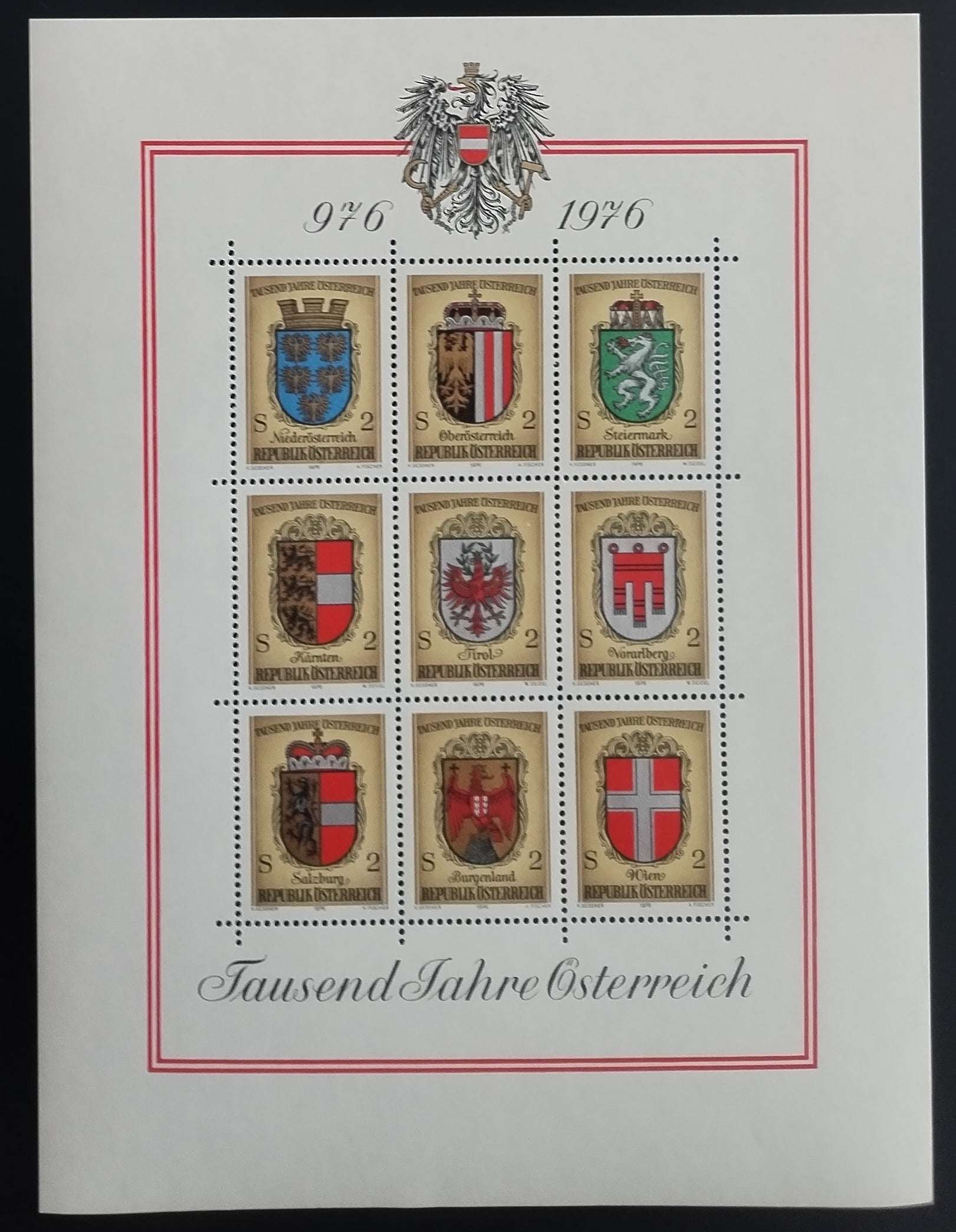 Rakousko 1976 Tisíc let státu, Erby