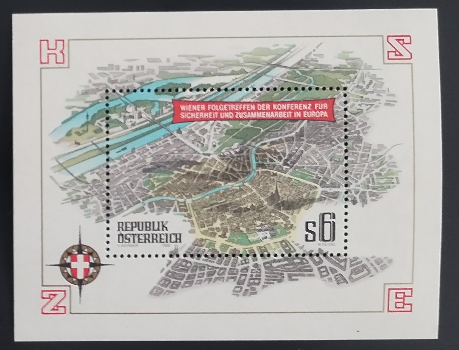 Rakousko 1986 Vídeň z leteckého pohledu