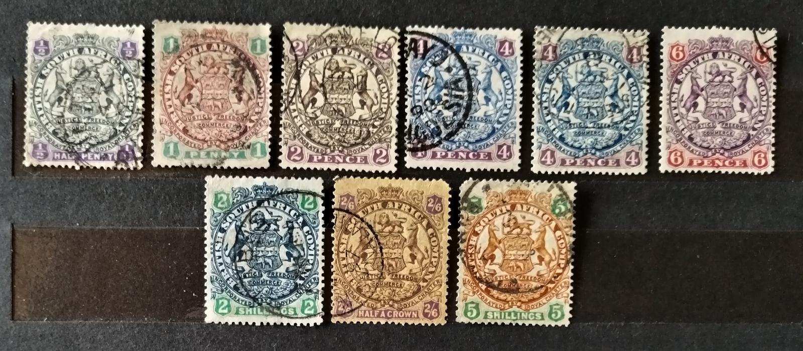 Rhodésie 1896-7 Min.160£ Výběr z definitivy erbu kolonie