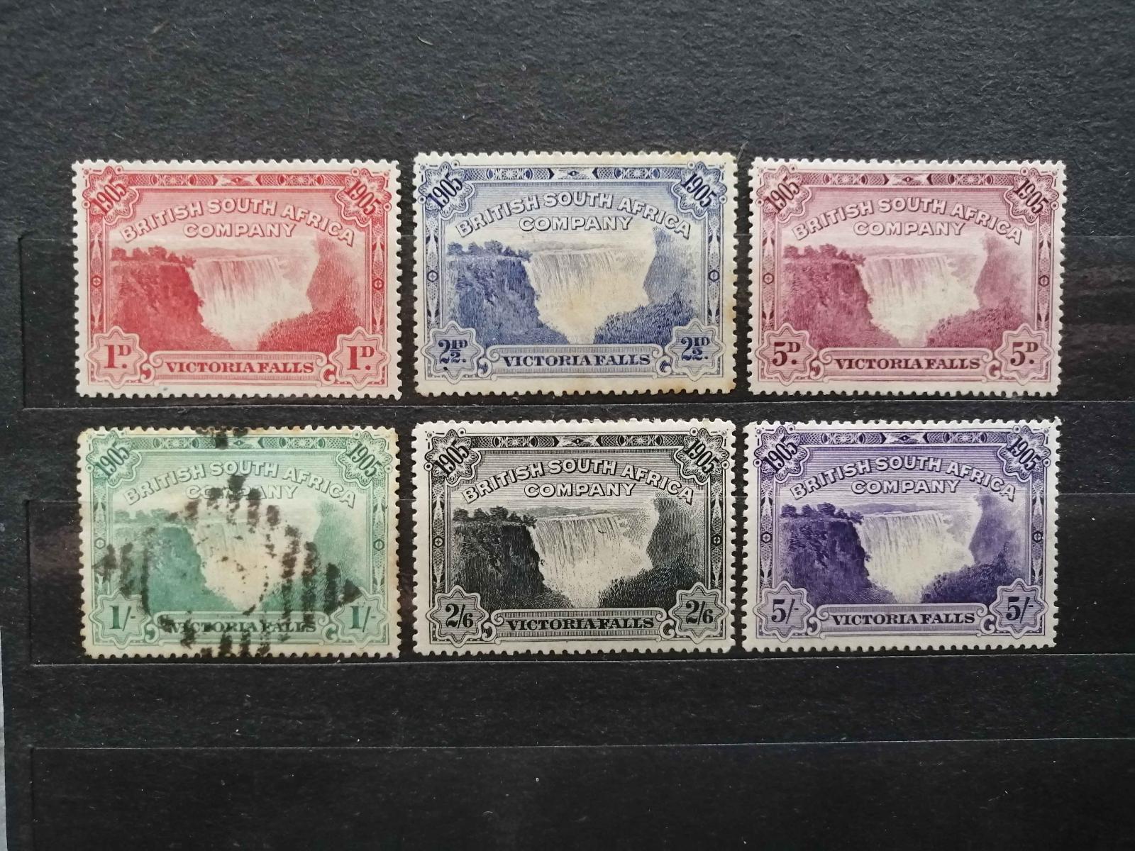 Rhodésie 1905 - komplet ikonické definitivy, Viktoriiny vodopády 350£
