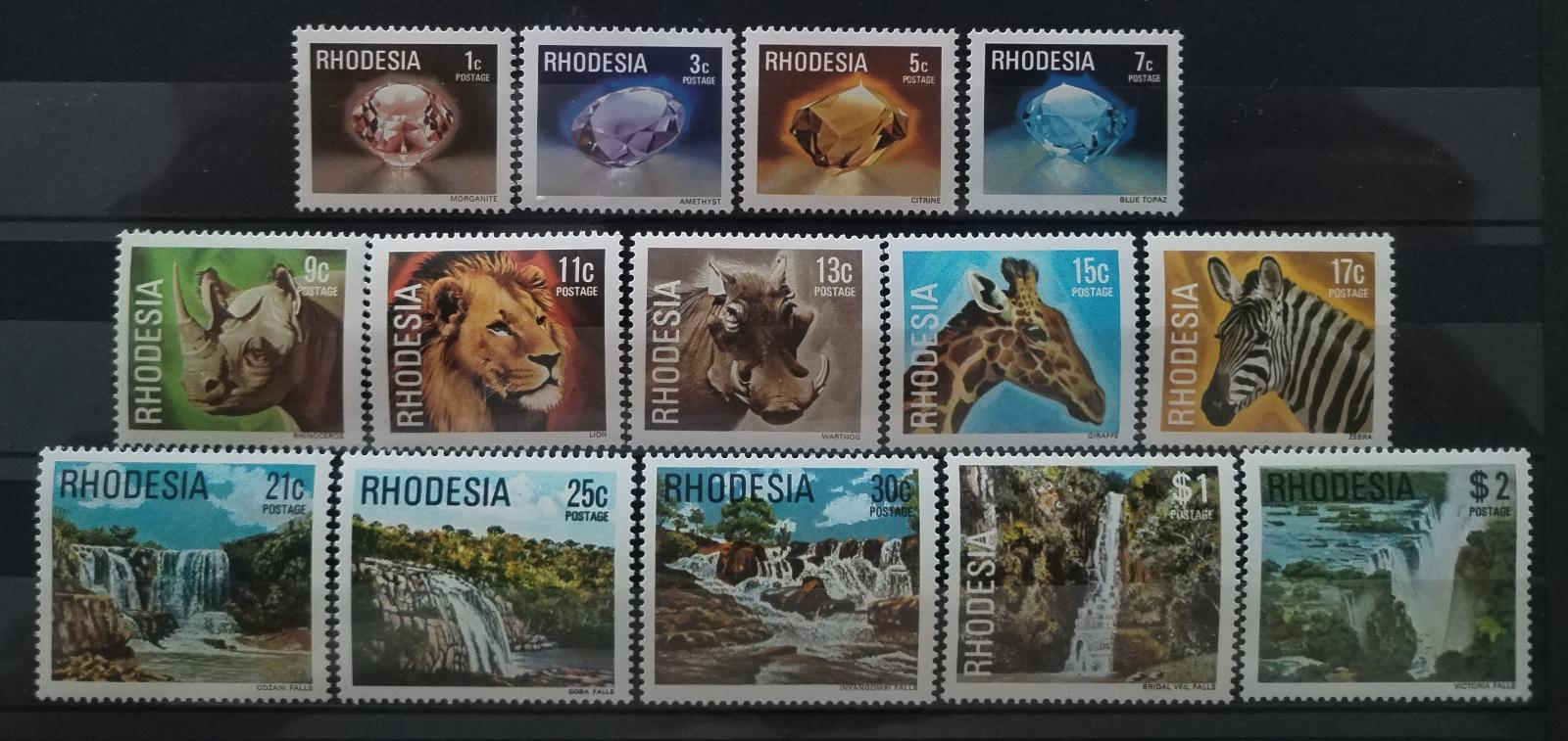 Rhodésie 1978 Definitiva - Vodopády, fauna a drahokamy, Minerály