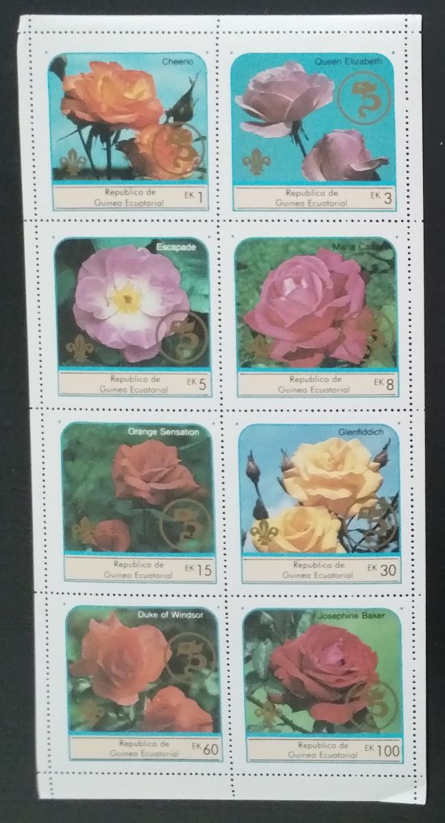 Rovníková Guinea 1979 Růže a květiny