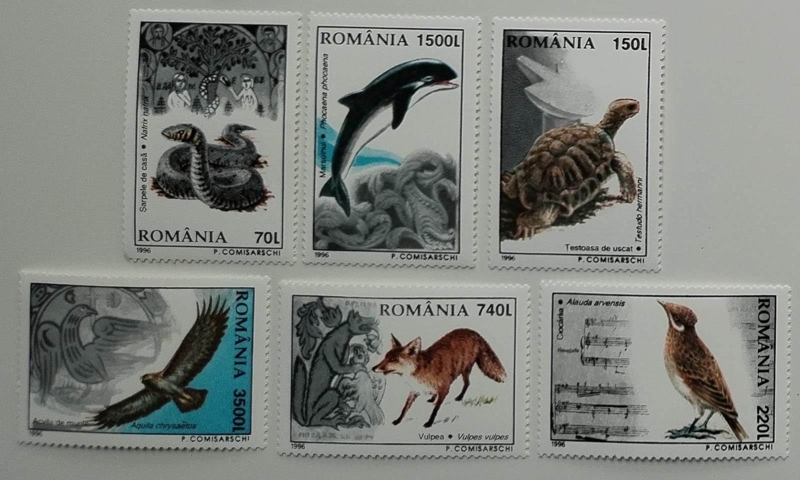 Rumunsko 1996 5,5€ Fauna země, Želvy, Hadi, Lišky, Delfíni