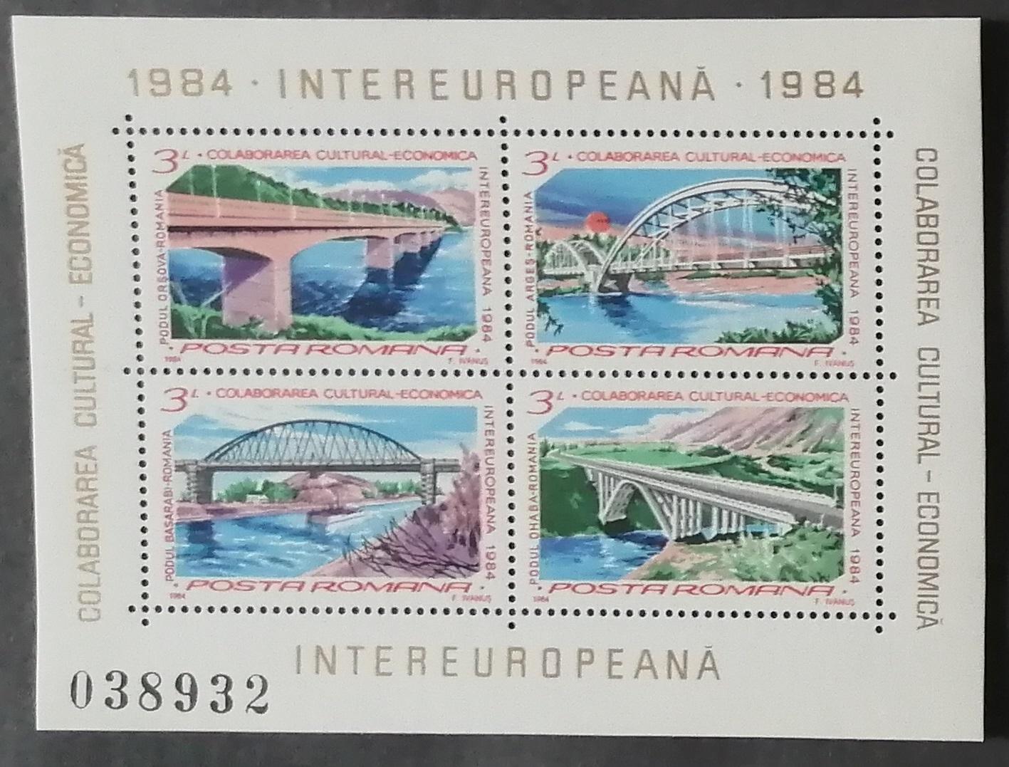 Rumunsko 2002 Bl.202 INTEREUROPA, mosty a stavby