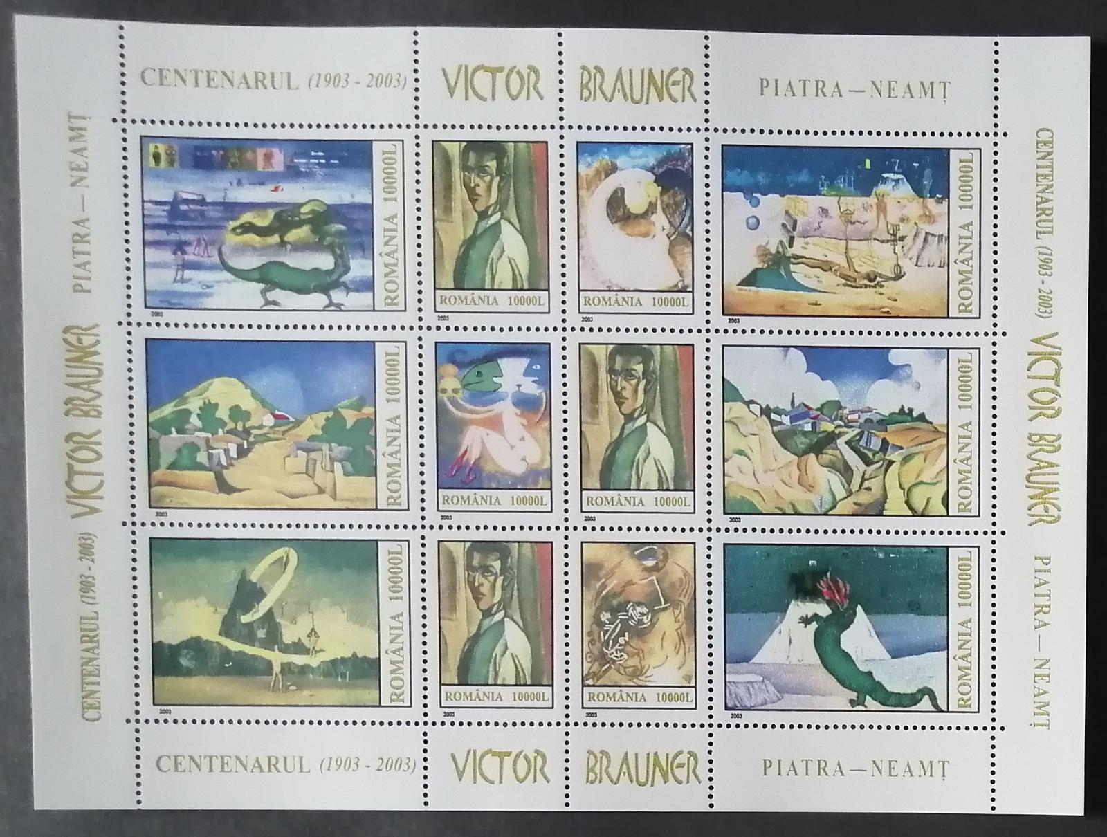 Rumunsko 2003 Mi.5741-0Kb. 10€ Malíř Victor Brauner, surealismus umění