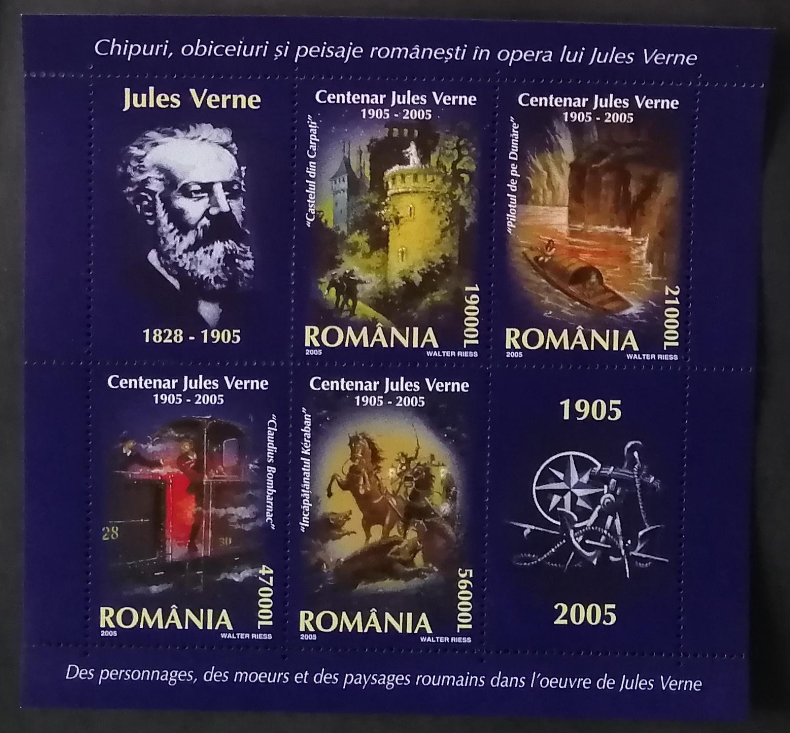 Rumunsko 2005 Bl.352 10€ Století smrti Julese Vernea, románopisec
