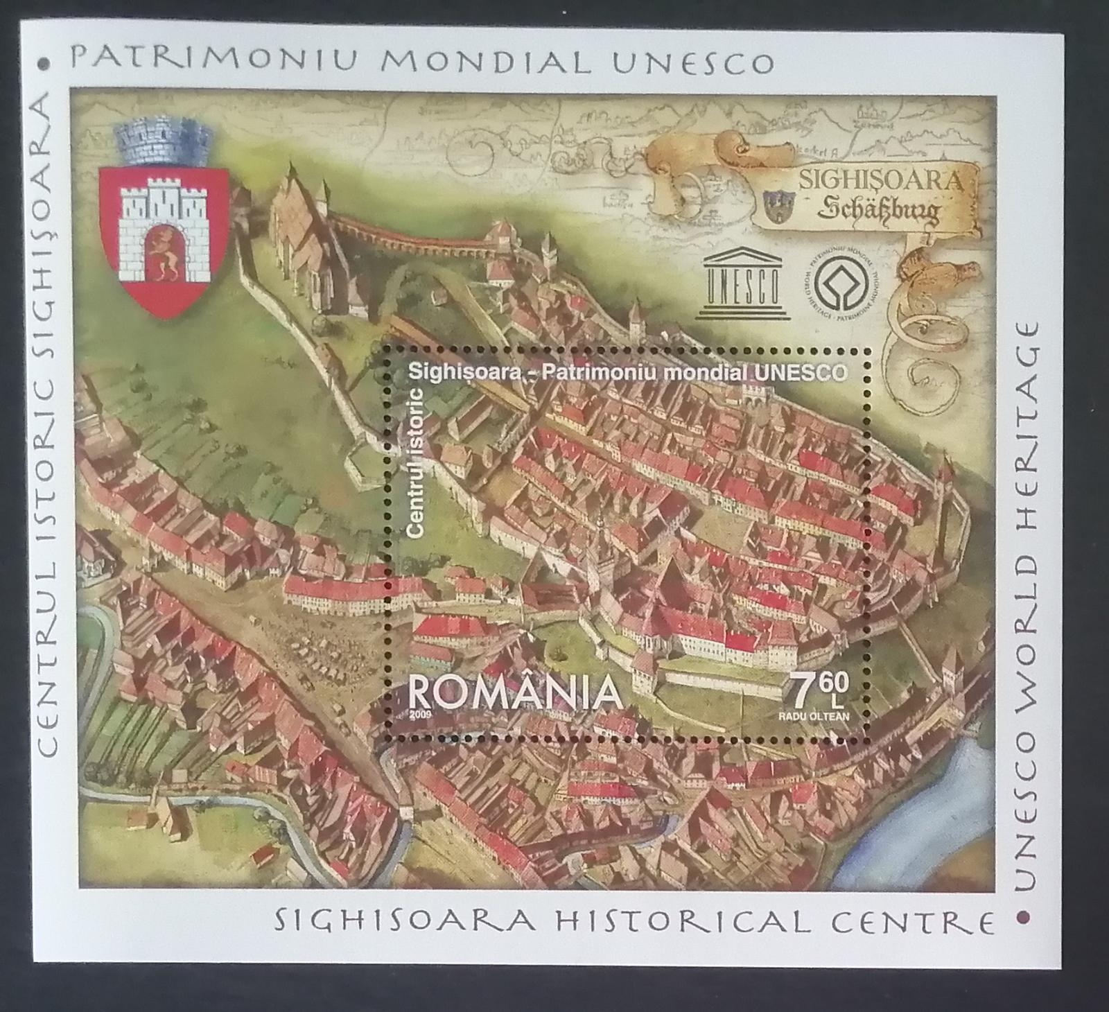 Rumunsko 2009 Bl.449 4,8€ UNESCO památky, hrady a zámky, stavby
