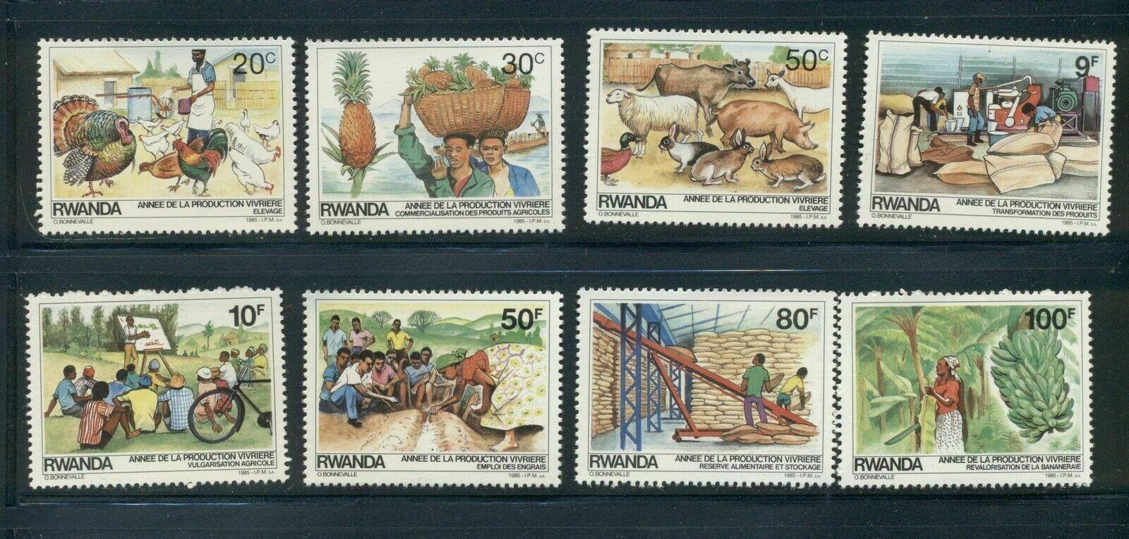 Rwanda 1985 Mi.1297-04 6,5€ - Rok zemědělské produkce, fauna a flora