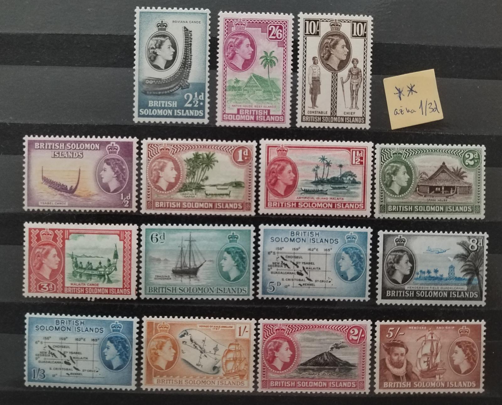 Šalamounovy ostrovy 1956 85£ Definitiva Alžběty II. po10s