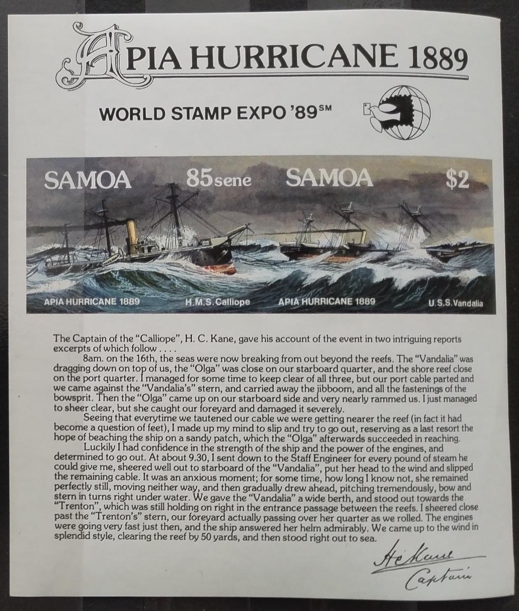 Samoa 1989 Výstava známek a slavné lodě, Vraky