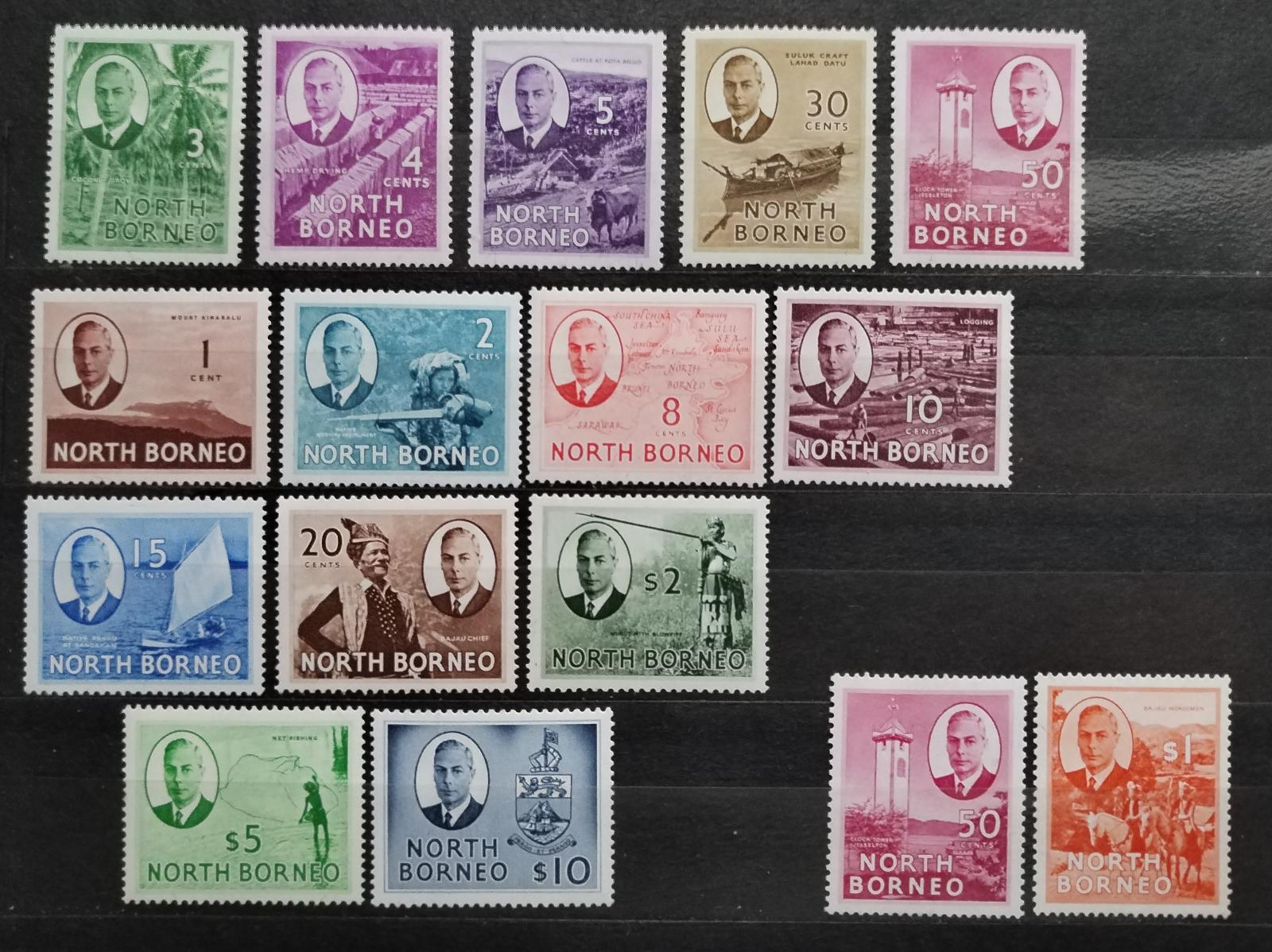 Severní Borneo 1950-2 140£ Komplet definitivy korunní kolonie