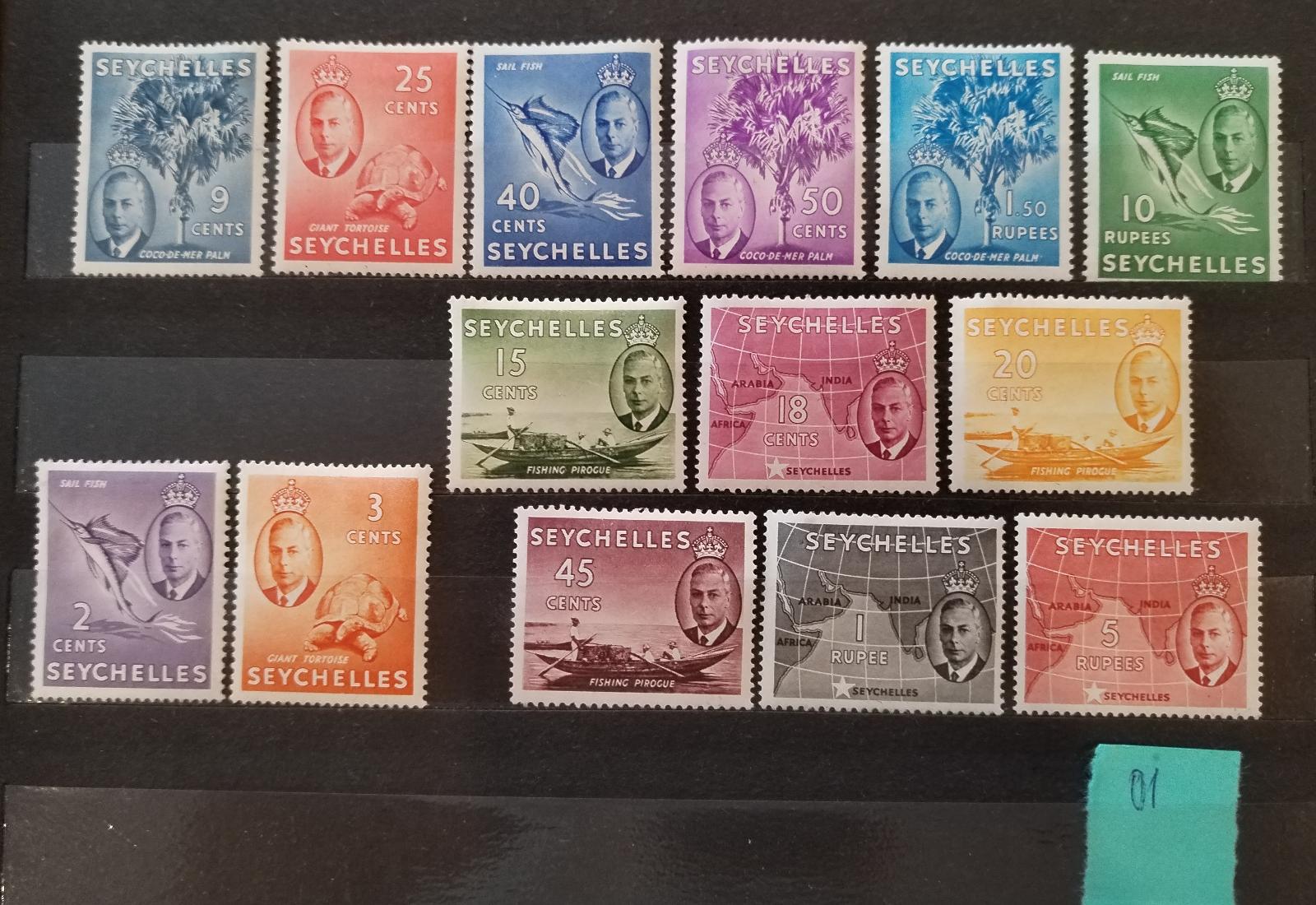 Seychely 1952 90£ Komplet definitivy ostrovů Jiří VI.