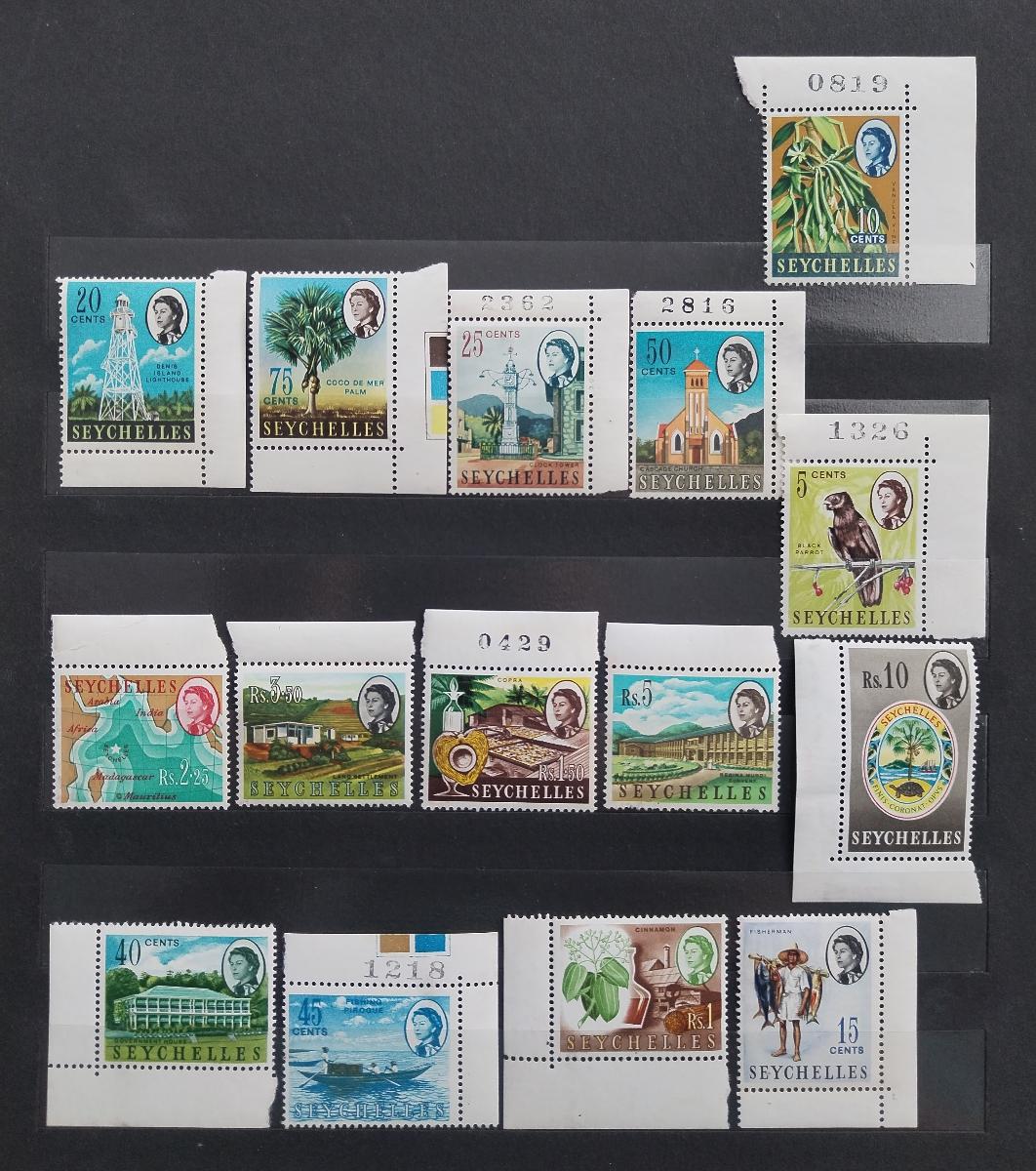 Seychely 1962-8 +50£ Rohový svěží výběr z definitivy ostrova