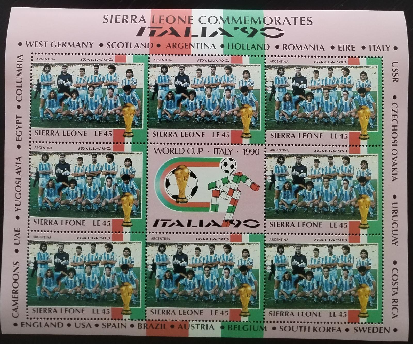 Sierra Leone 1990 Fotbalový pohár Itálie a sport: Argentina