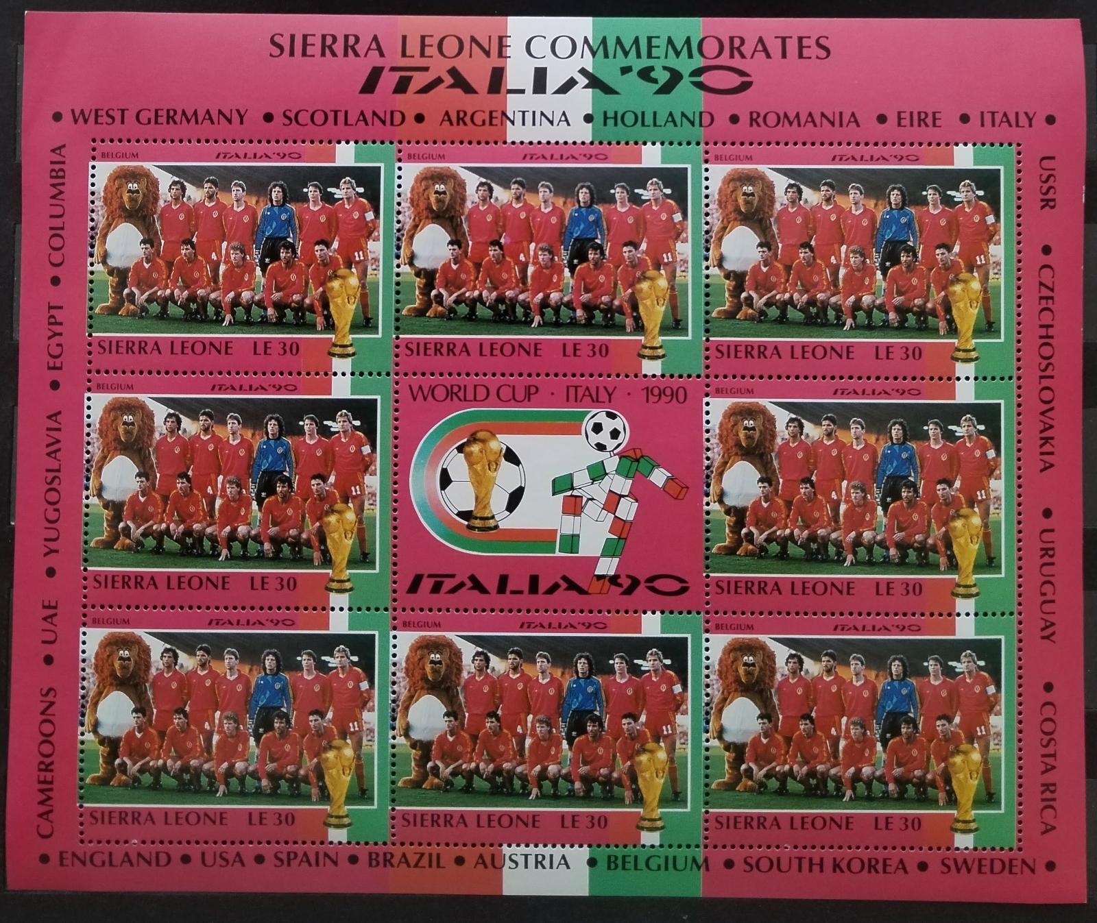 Sierra Leone 1990 Fotbalový pohár Itálie a sport: Belgie