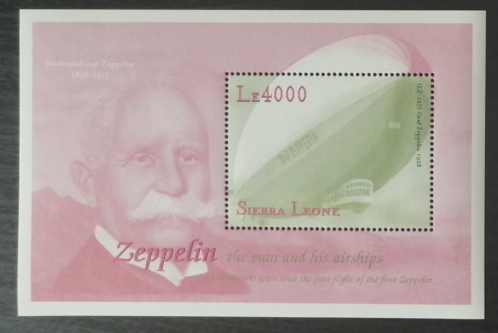 Sierra Leone 2000 Bl.455 6€ Století zepelínů a vzducholodí, doprava