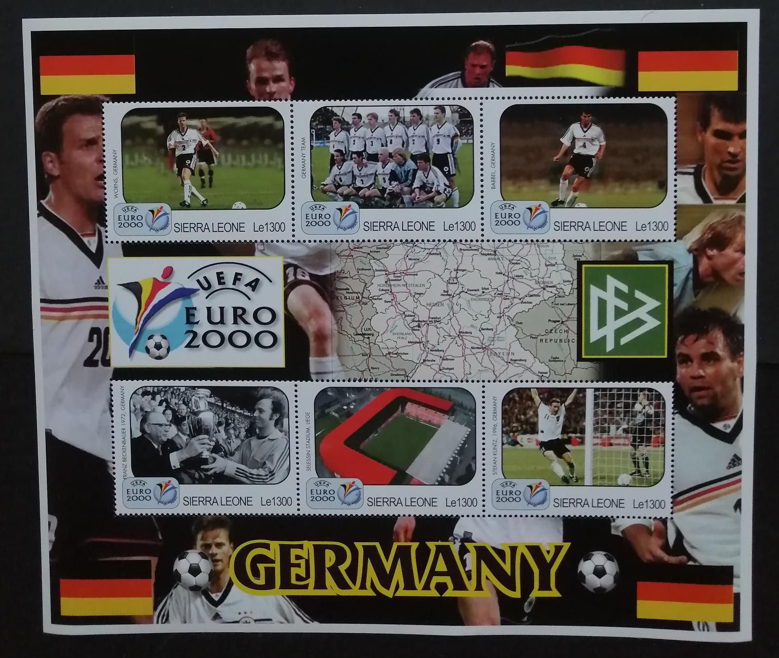 Sierra Leone 2000 Mi.3608-3 14€ Evropský pohár ve fotbale, sport
