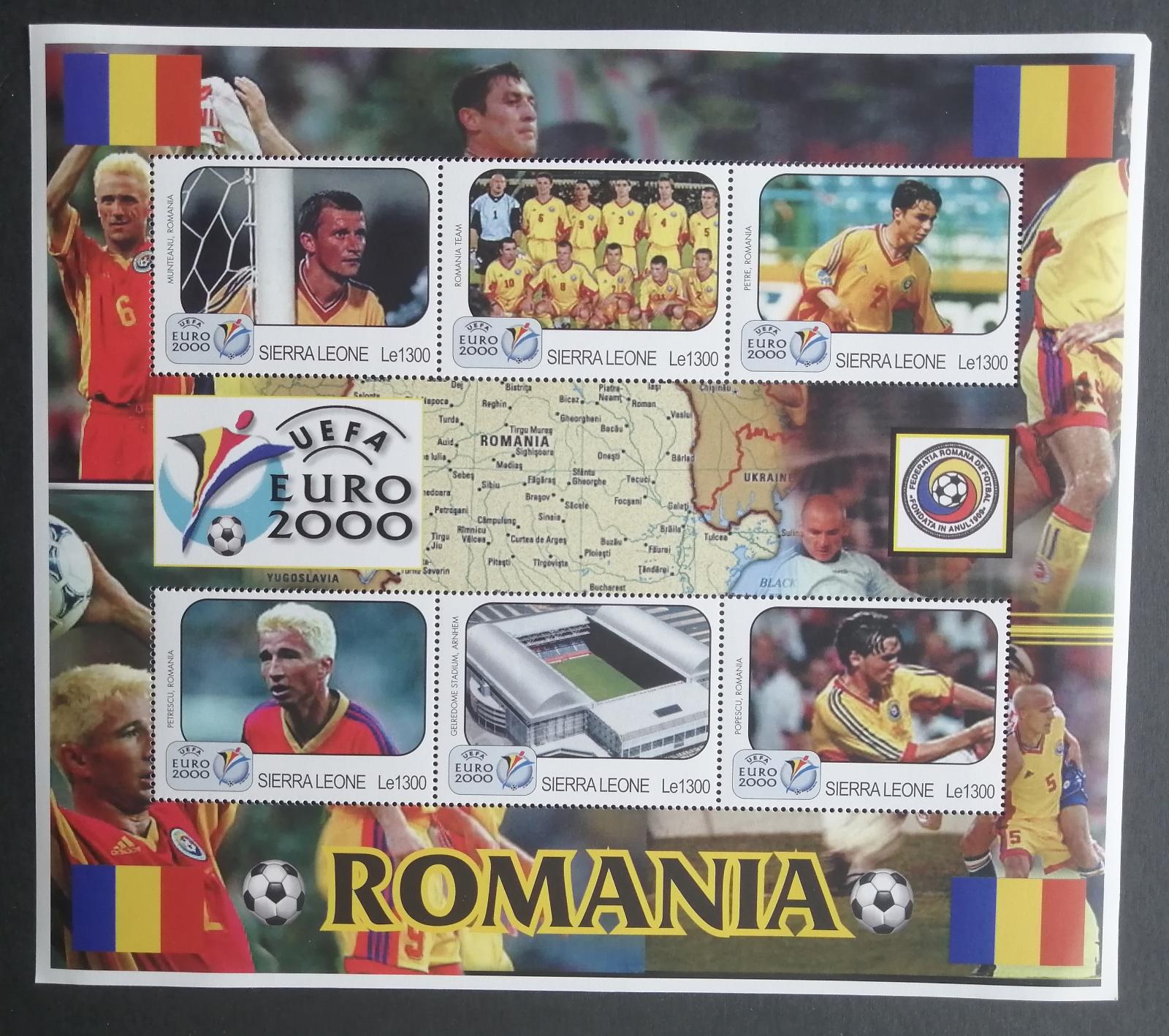 Sierra Leone 2000 Mi.3620-5 14€ Evropský pohár ve fotbale, sport