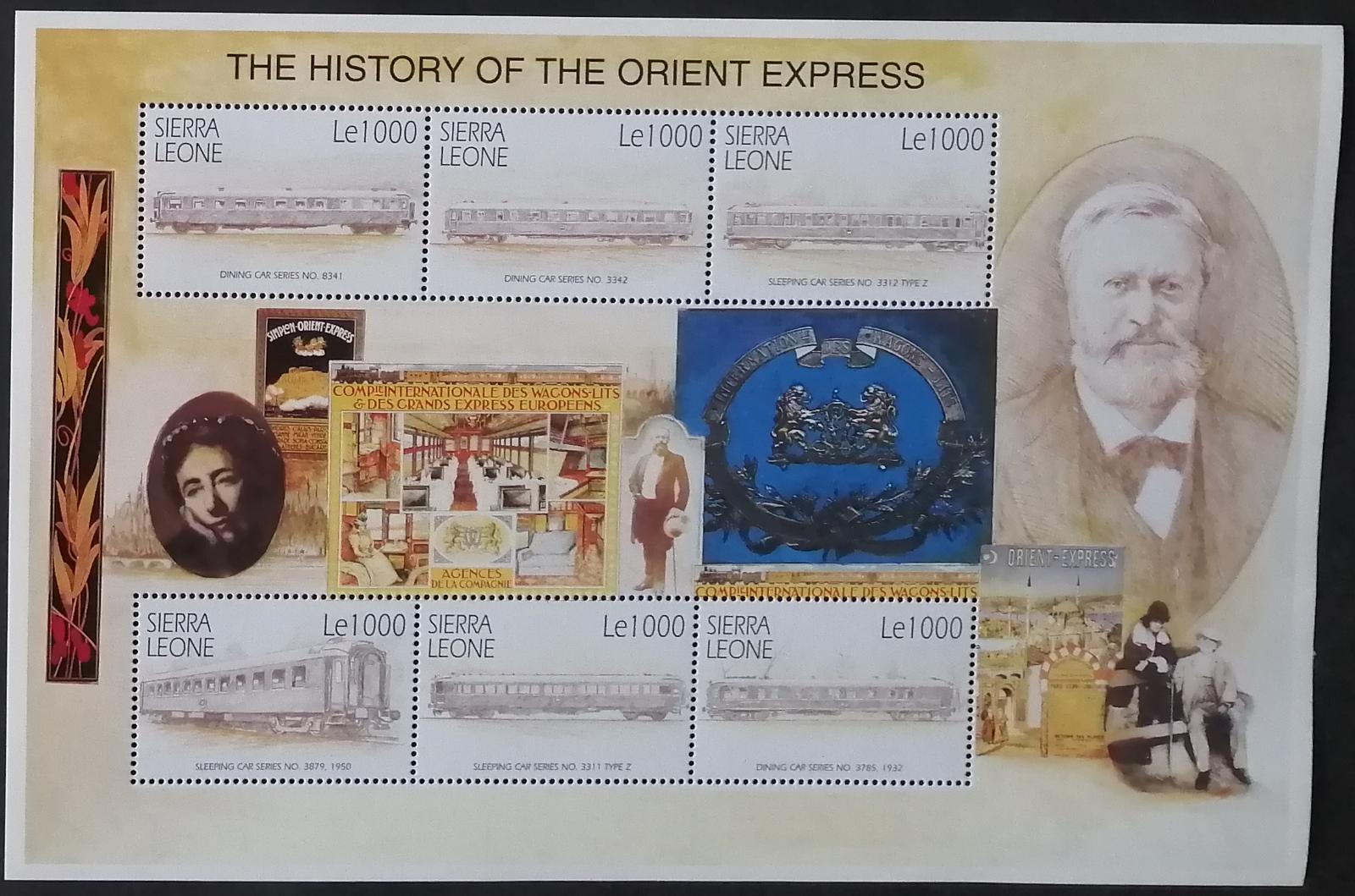 Sierra Leone 2001 Mi.3815-0 11€ Vagóny Orient Expressu, vlaky