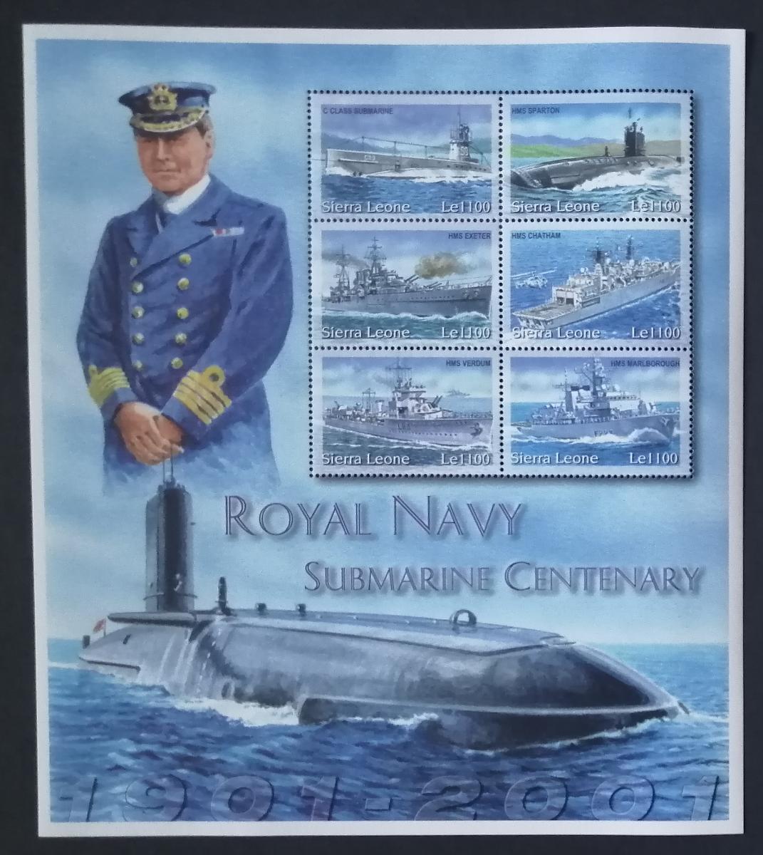 Sierra Leone 2001 Mi.4010-5 12€ 100let ponorek Královského námořnictva