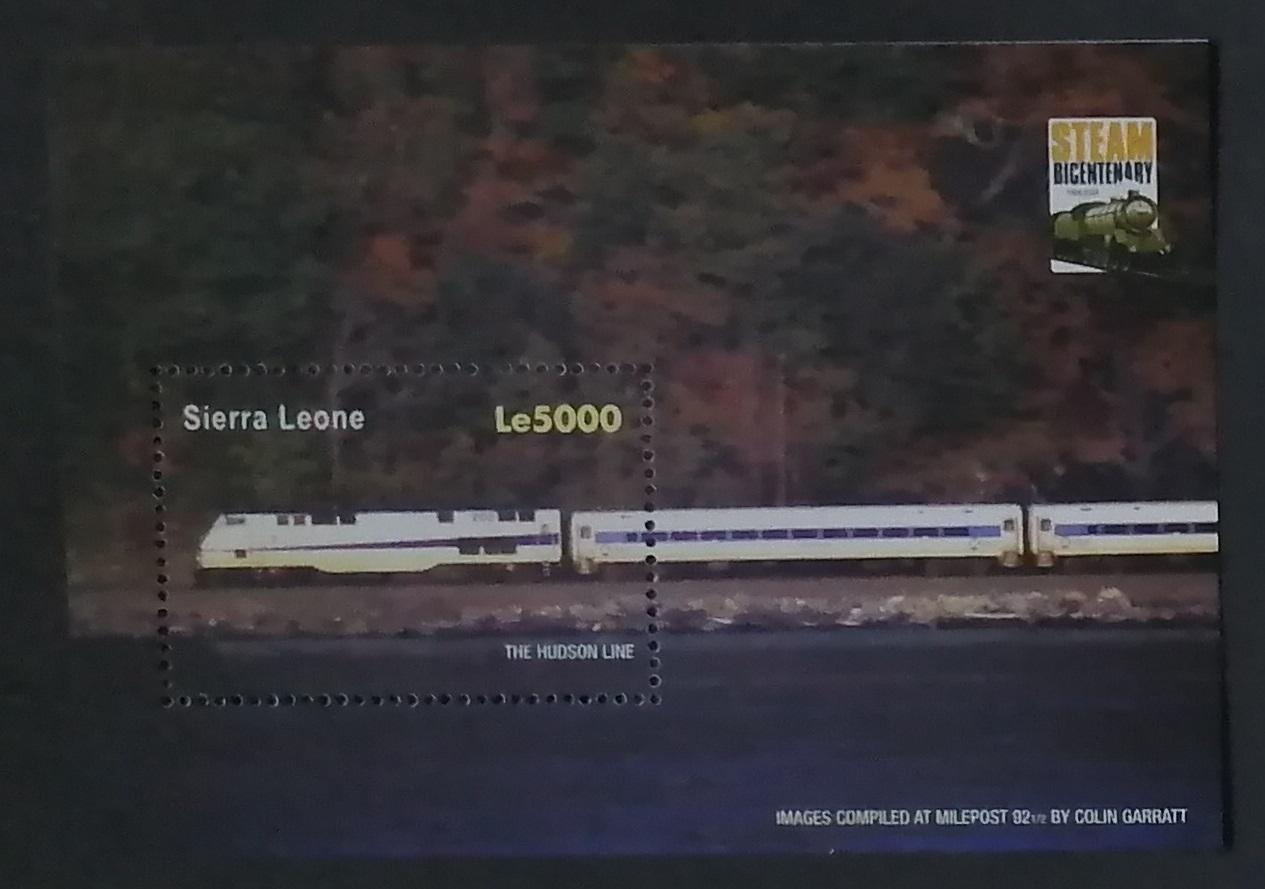 Sierra Leone 2004 Bl.605 4,5€ 200 let parních lokomotiv, Hudson line
