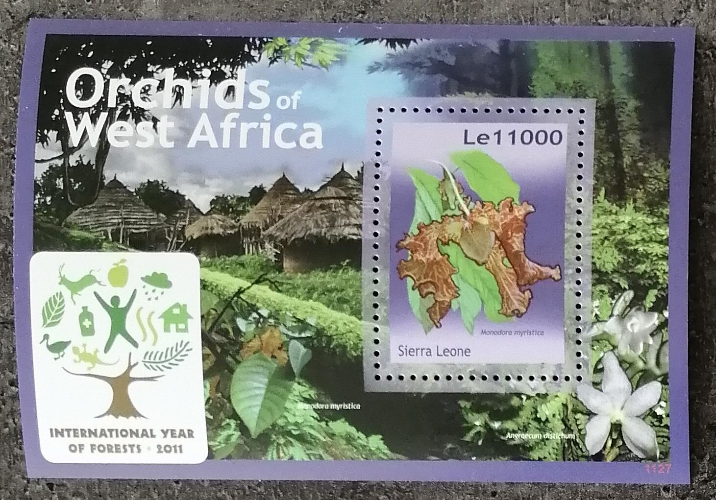 Sierra Leone 2011 Bl.666 7€ Západoafrické orchideje, Monodora
