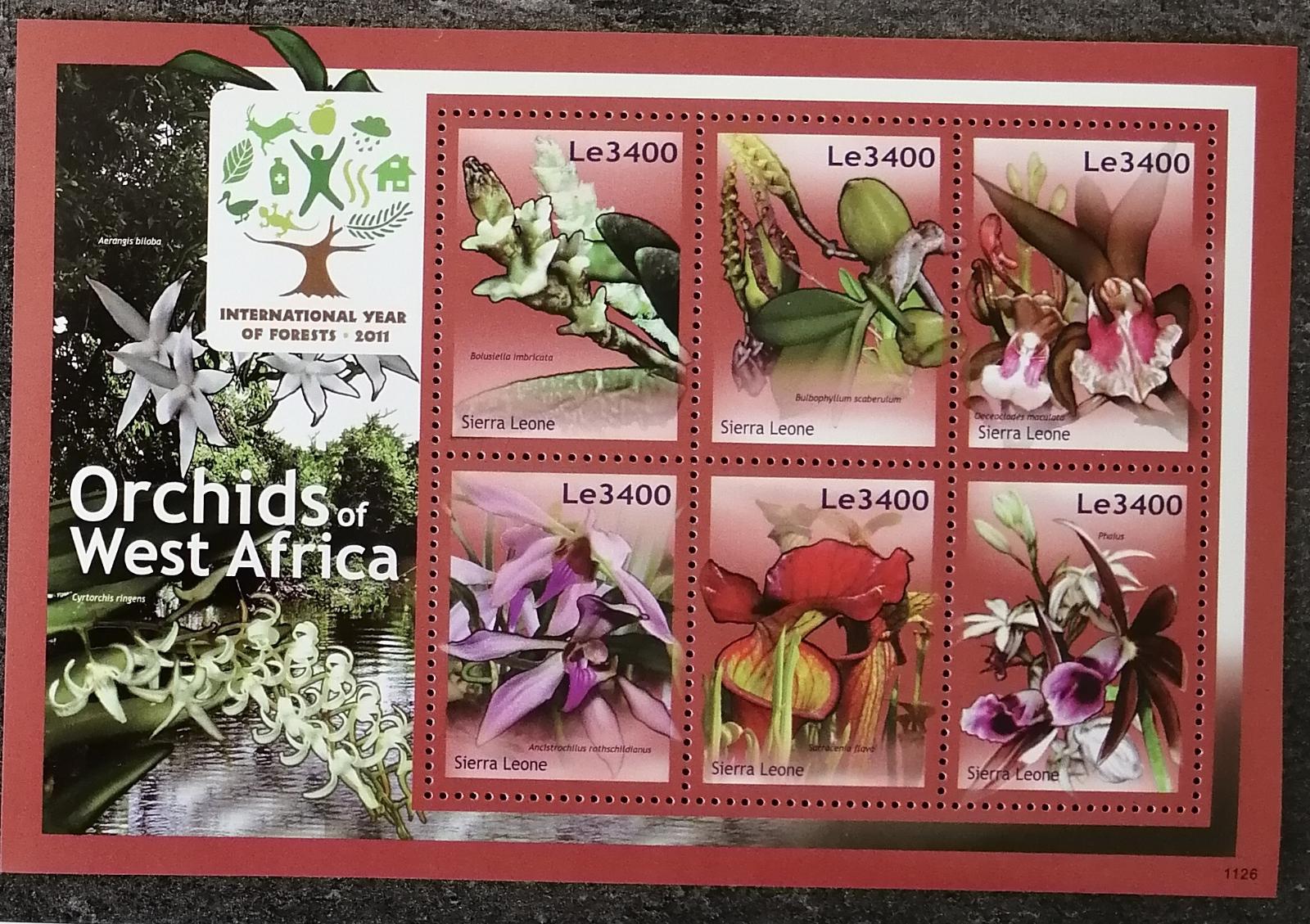 Sierra Leone 2011 Mi.5533-8 13€ Západoafrické orchideje a květiny