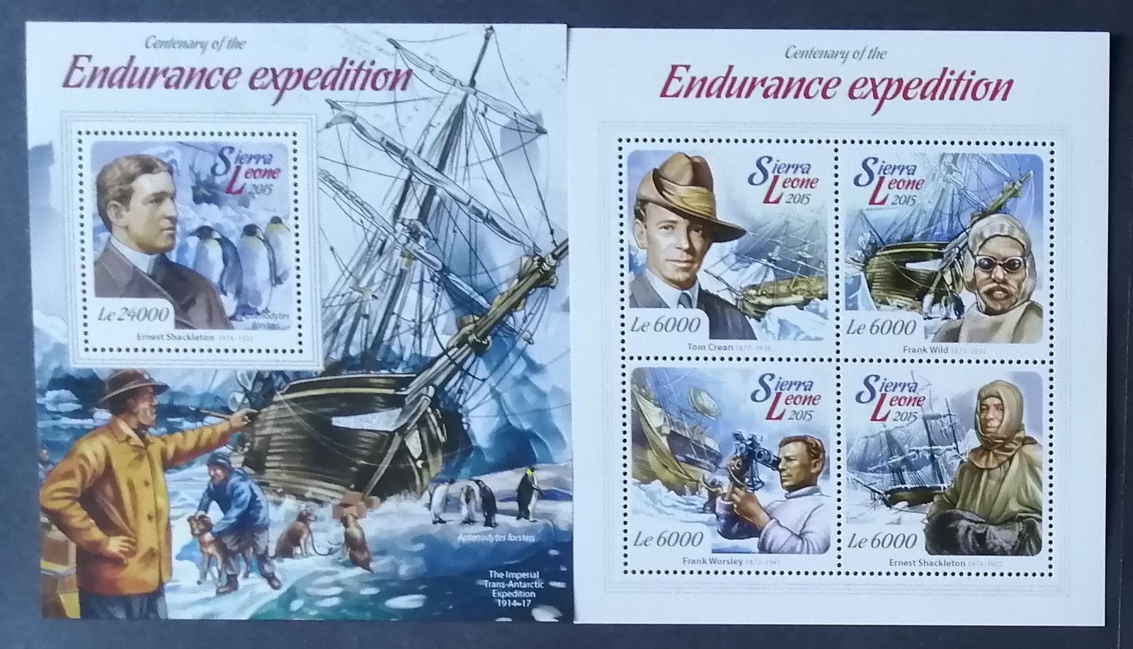 Sierra Leone 2015 Mi.6128-1+Bl.760 22€ Století expedice Endurance,lodě