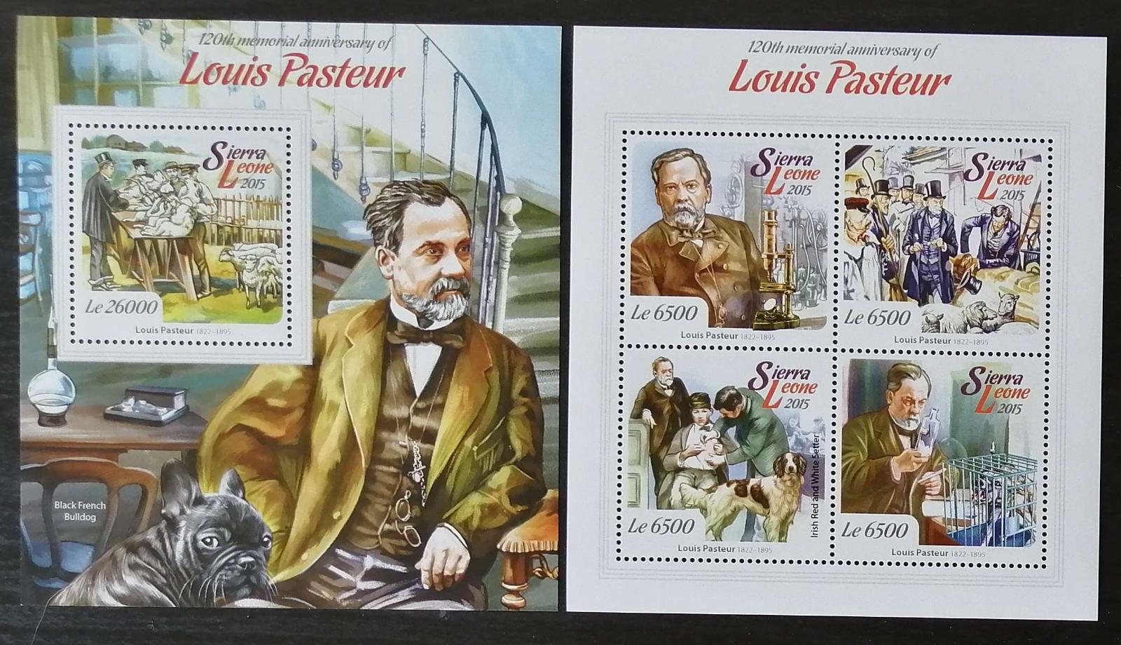 Sierra Leone 2015 Mi.6163-6+Bl.767 24€ 120 let smrti Pasteura,medicína