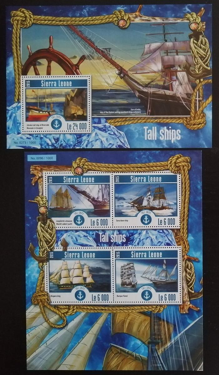 Sierra Leone 2015 Mi.6264-7+Bl.787 22€ - Plachetnice, lodě a doprava